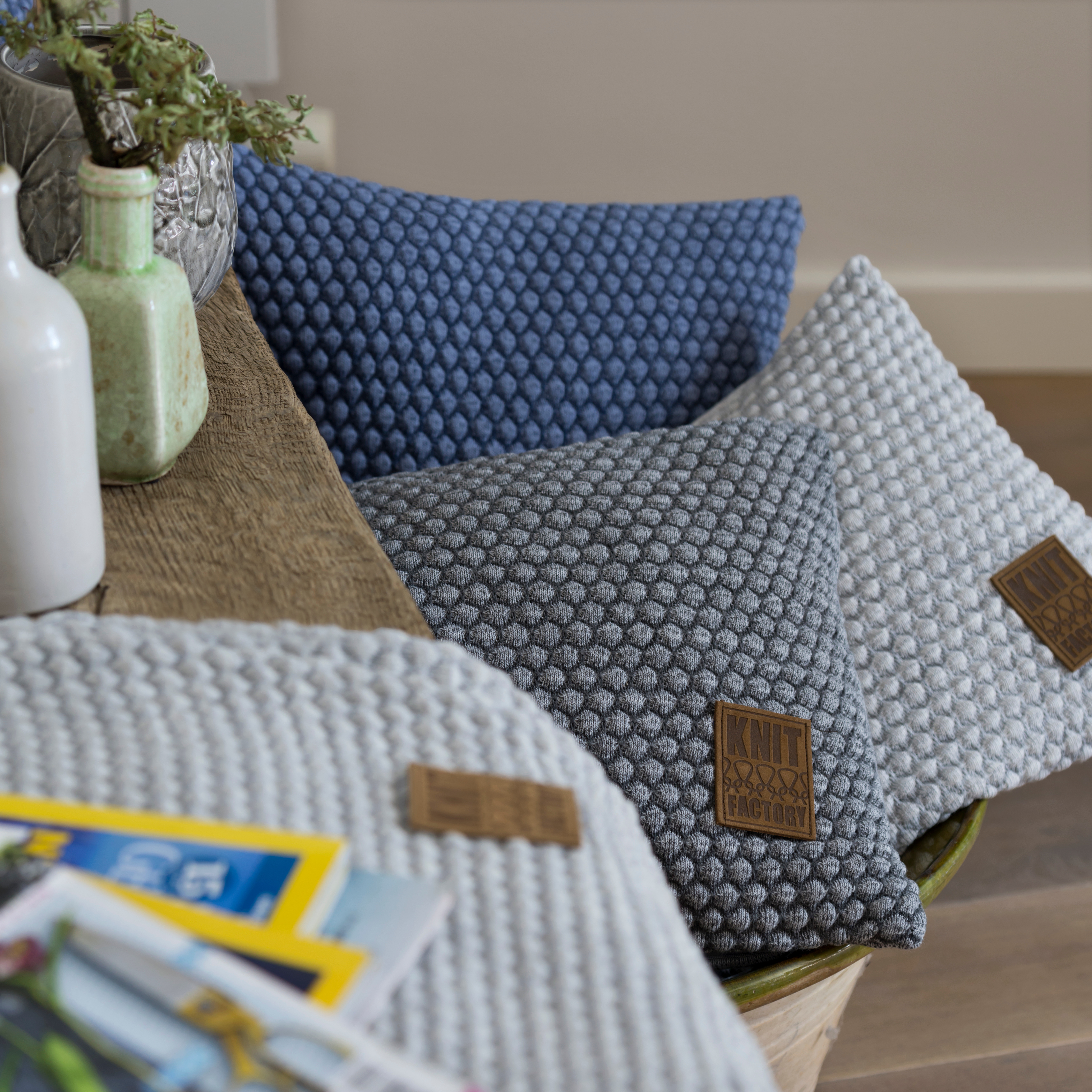 Juul Kissen Grau/Beige - 60x40