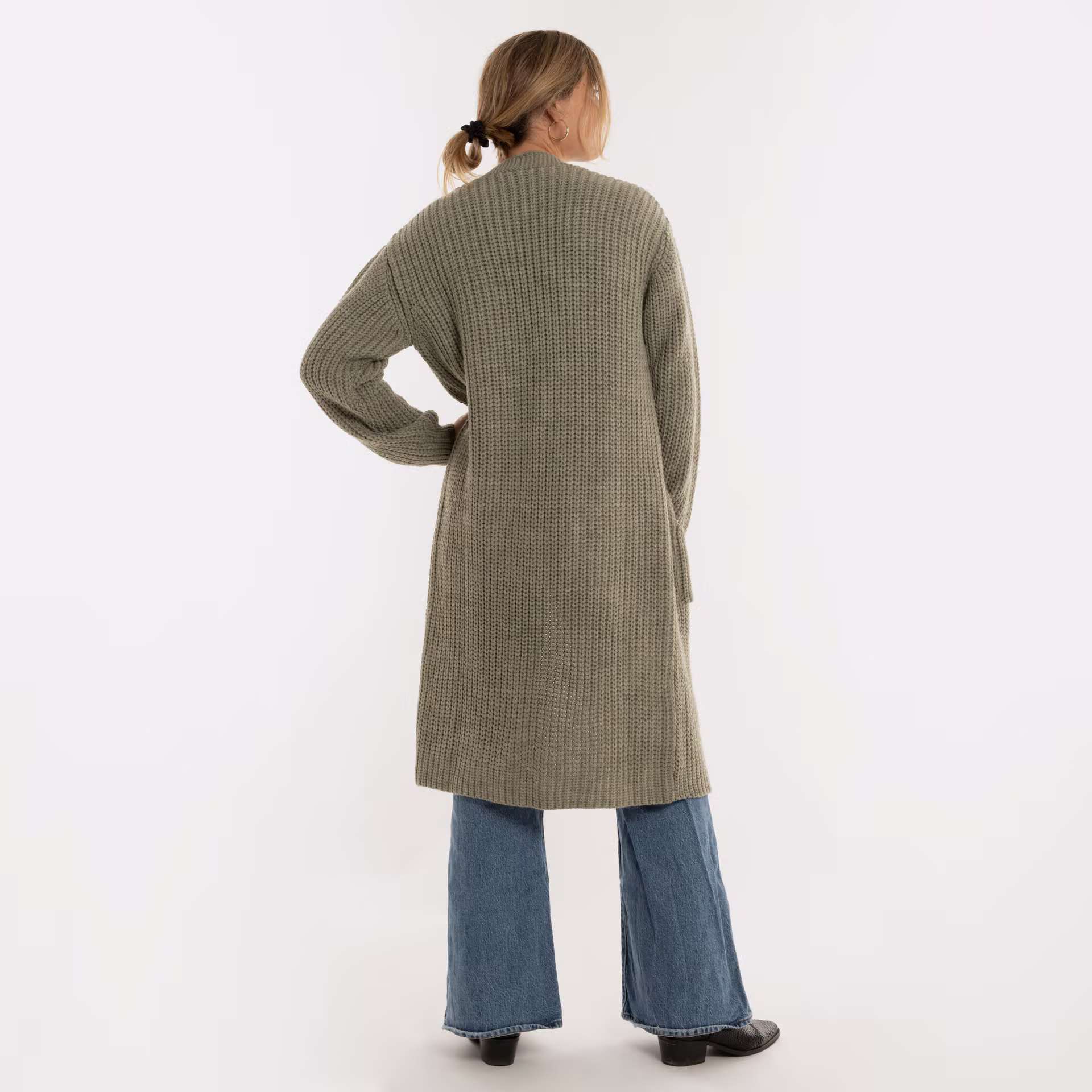 Marlo Long Knitted Cardigan Urban Green - 36/38