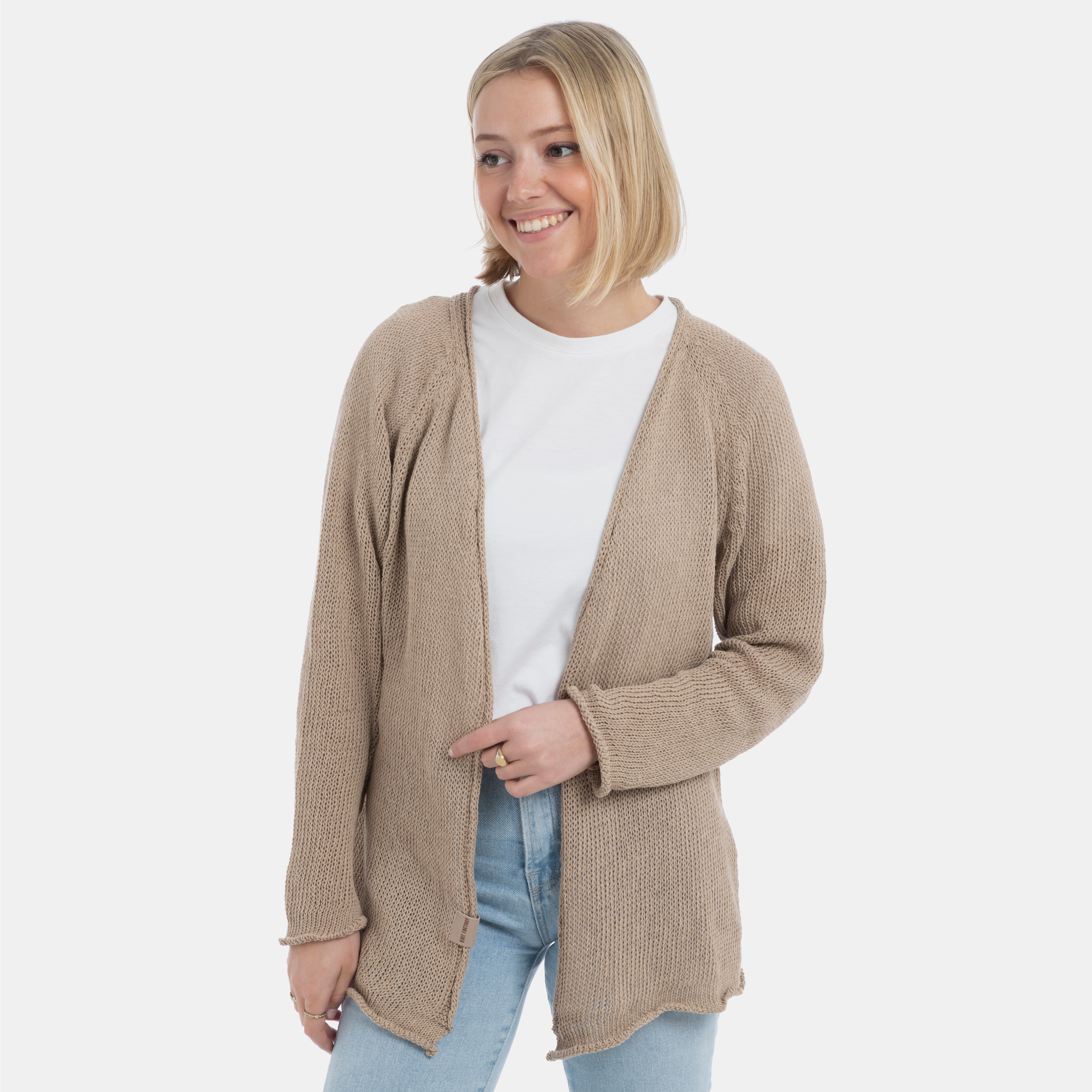 Jasmin Kurze Strickjacke Leinen - 36/38