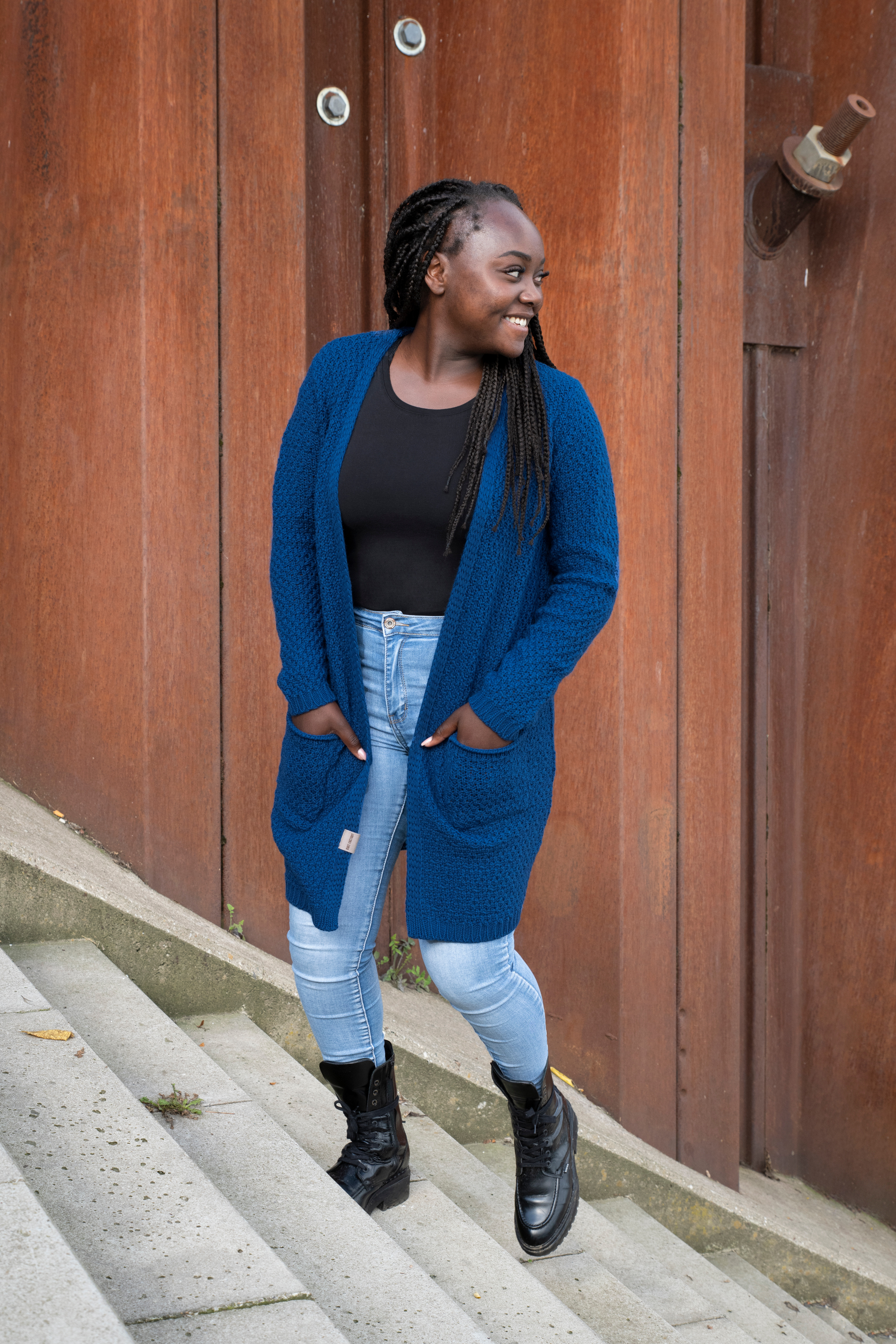 Luna Knitted Cardigan Cobalt - 40/42 - With side pockets