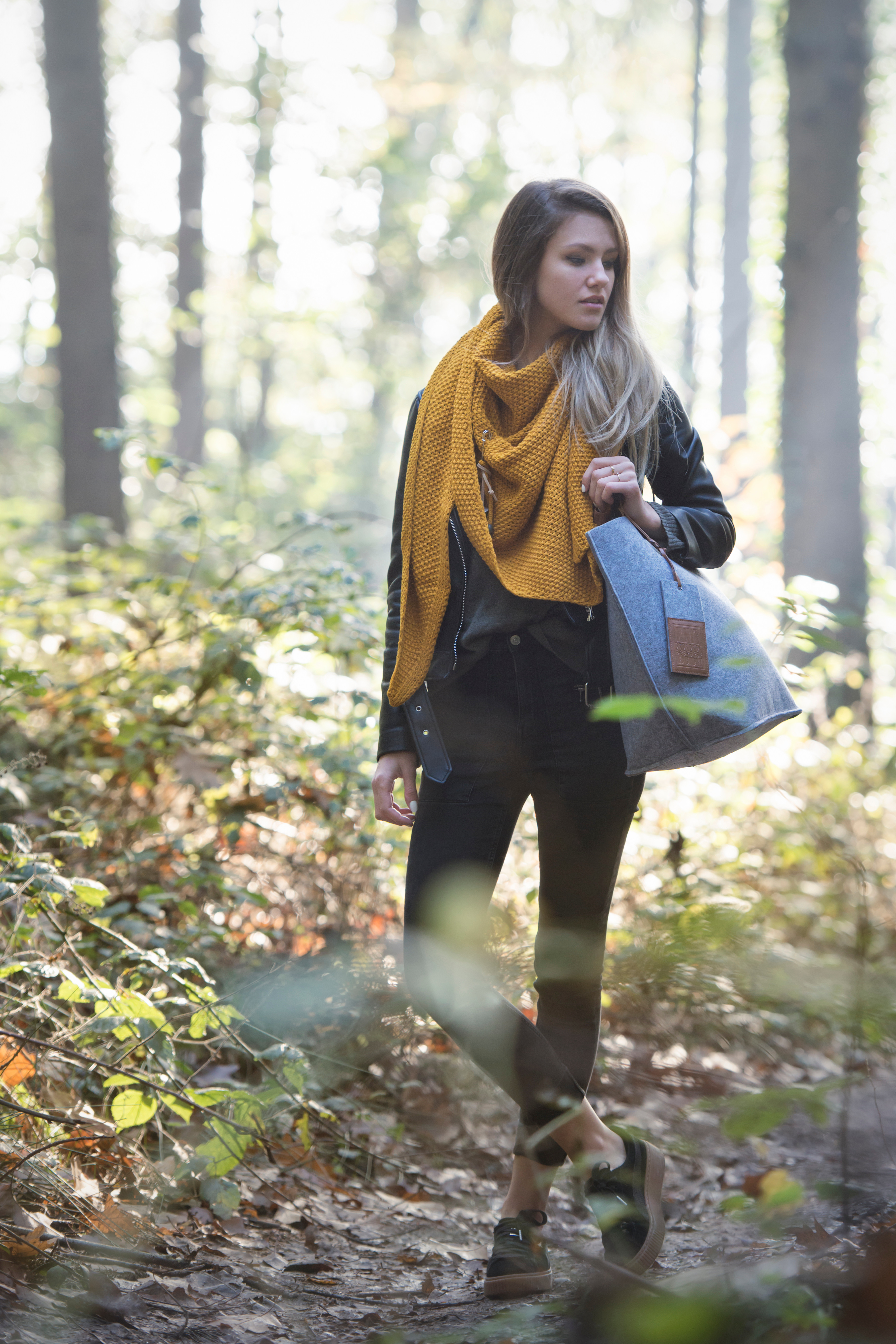 Coco Triangle Scarf Ochre