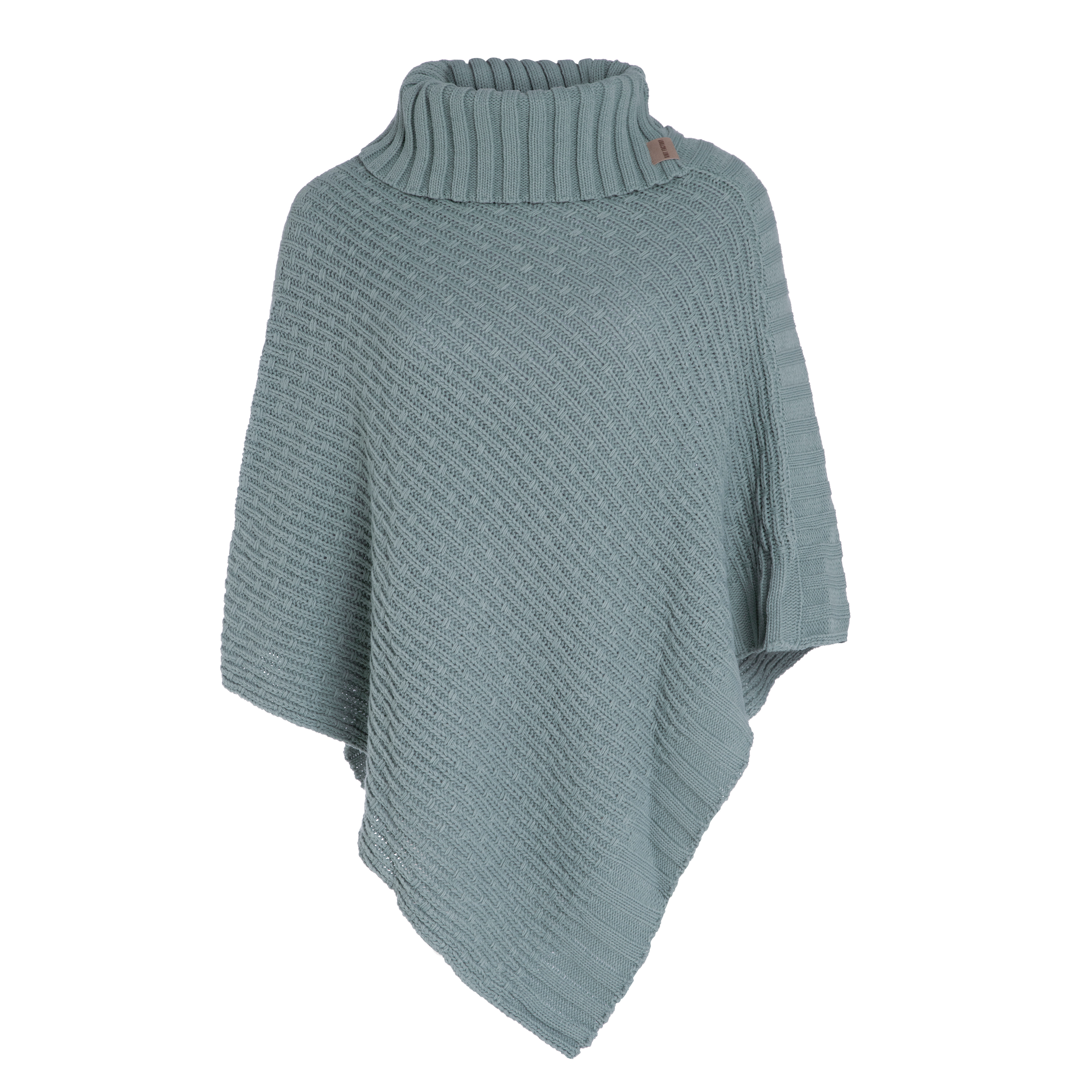 Nicky Knitted Poncho Stone Green