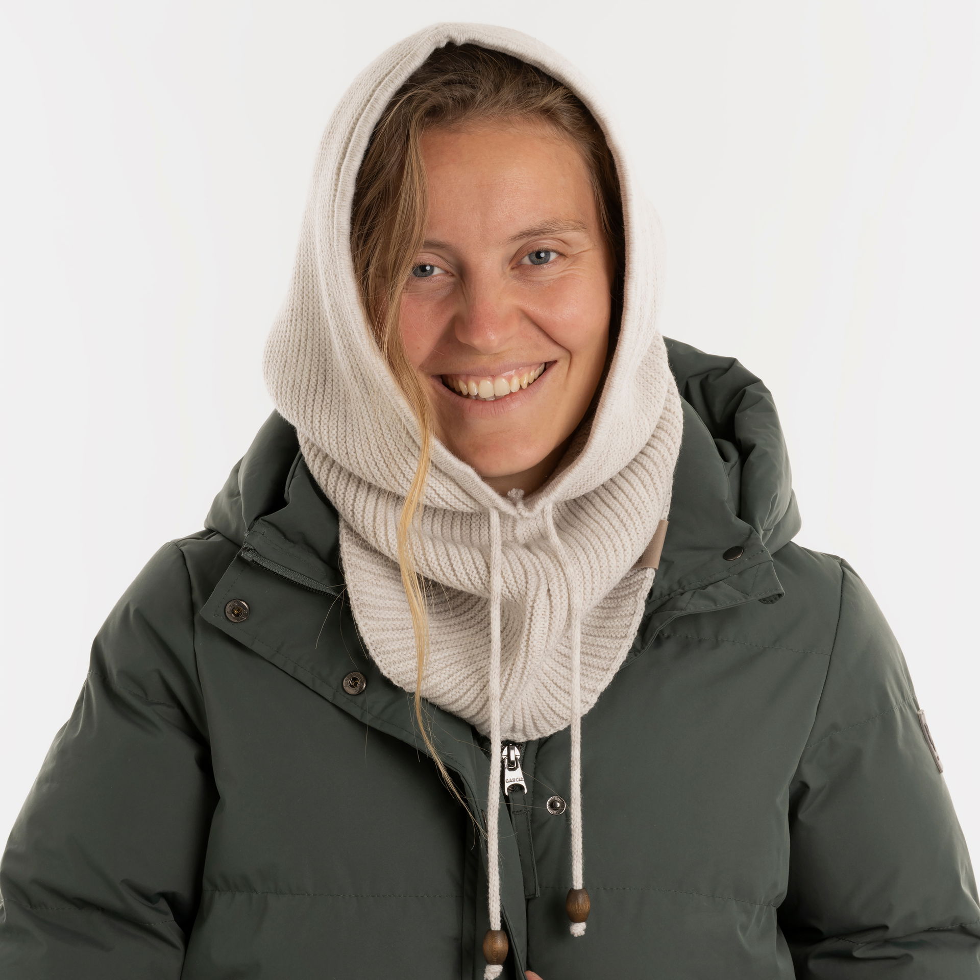 Evy Hooded Scarf Beige