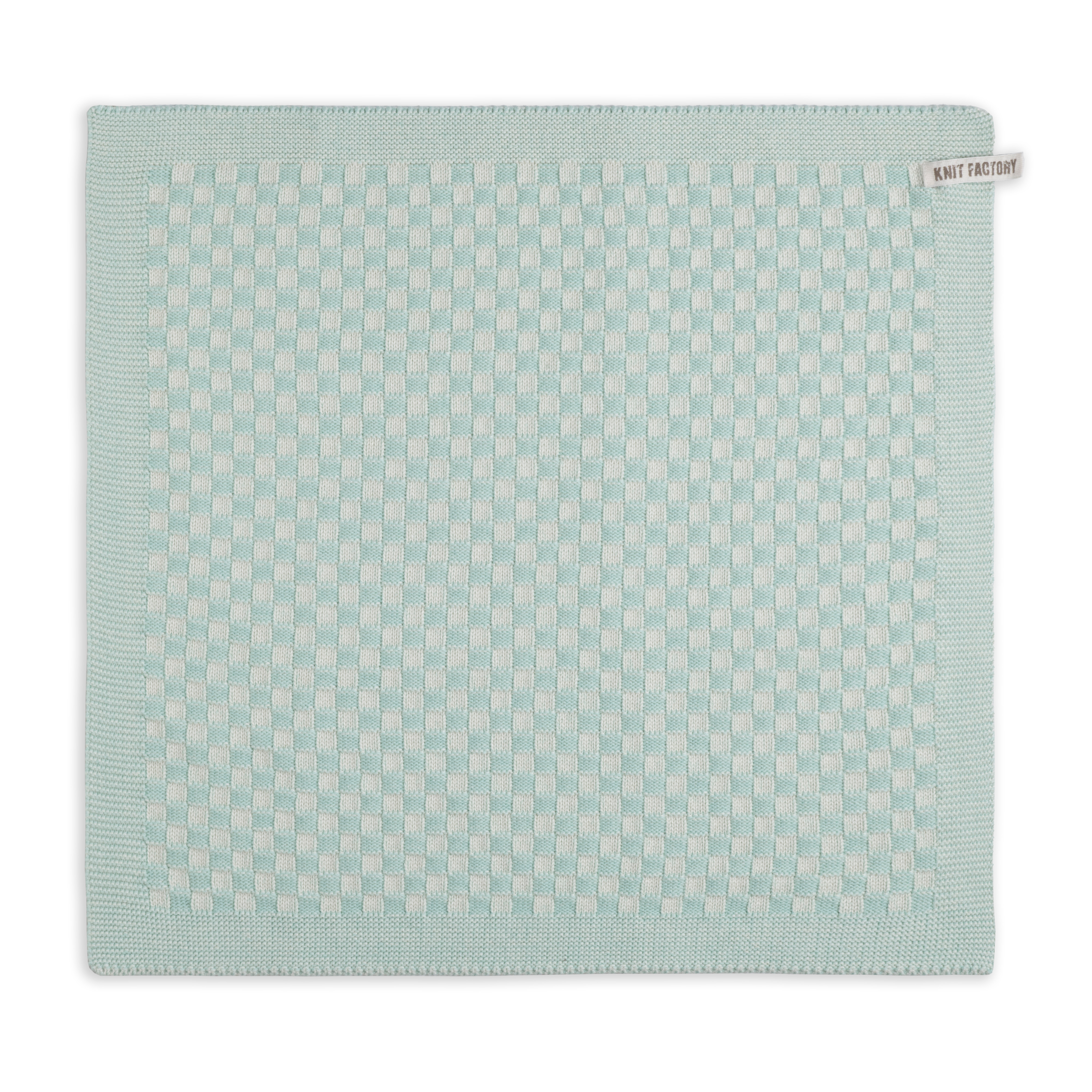 Keukendoek Cubes Ecru/Mint