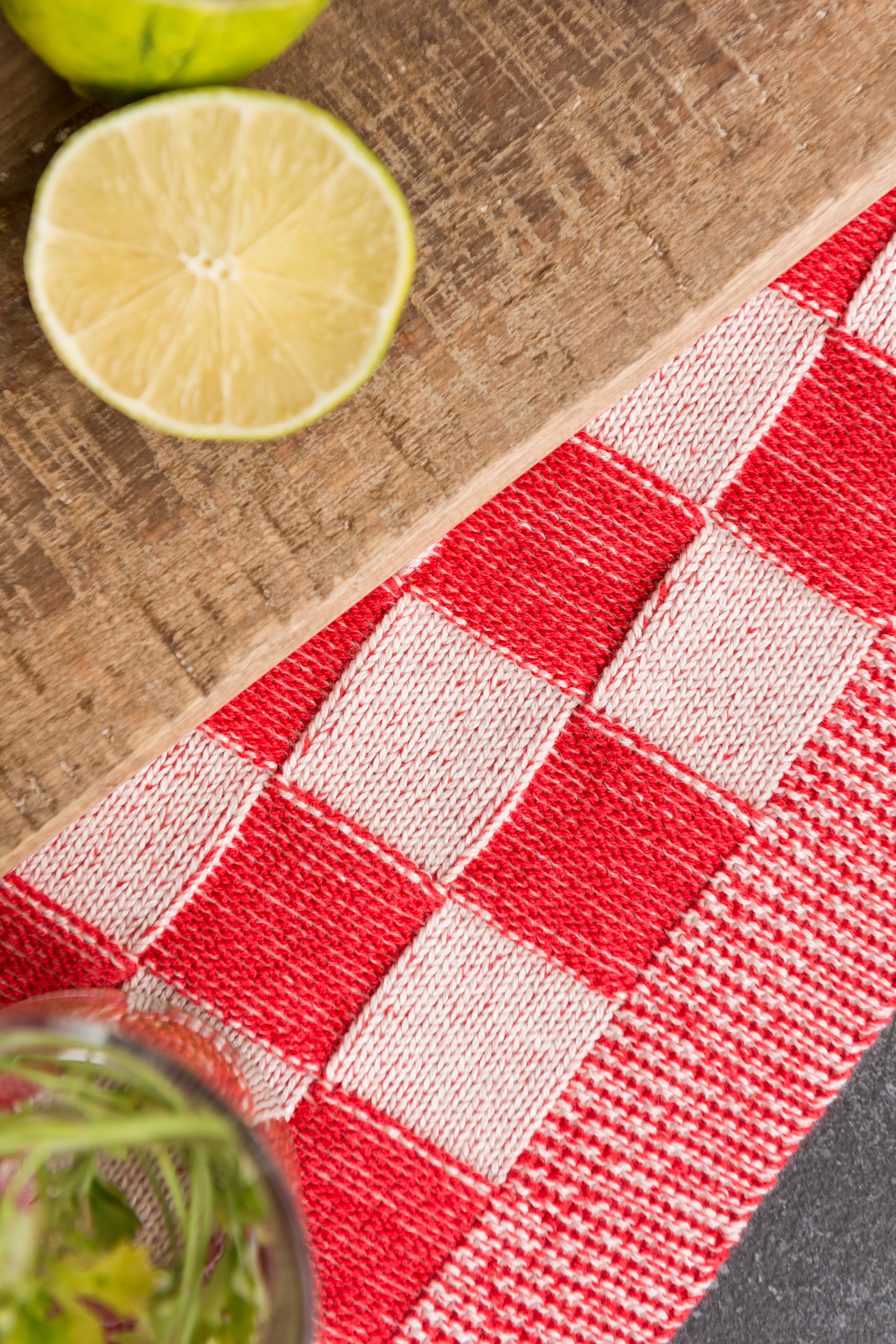 Placemat Block Ecru/Red