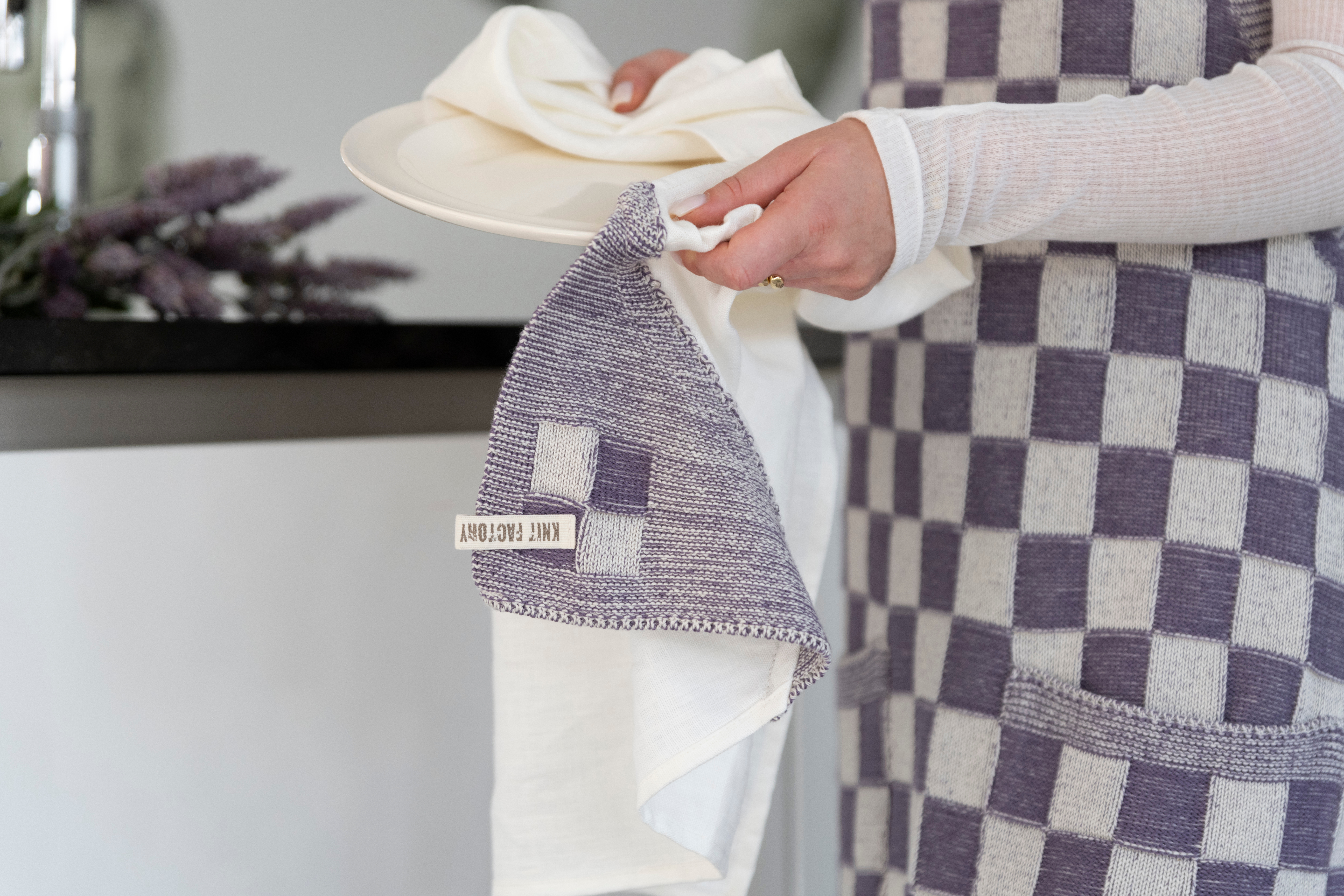 Tea-towel Block Ecru/Taupe