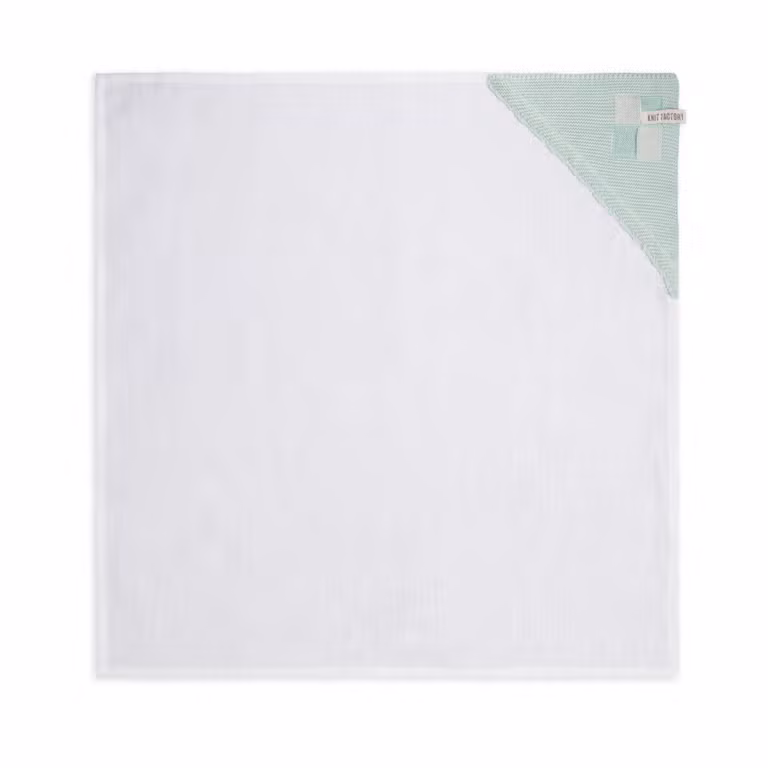 Theedoek Block Ecru/Mint