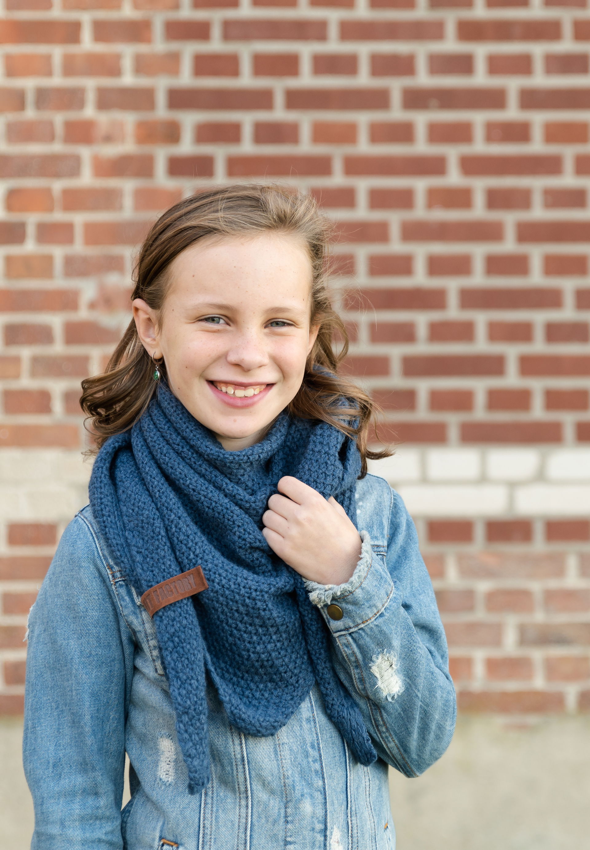 Coco Triangle Scarf Junior Petrol