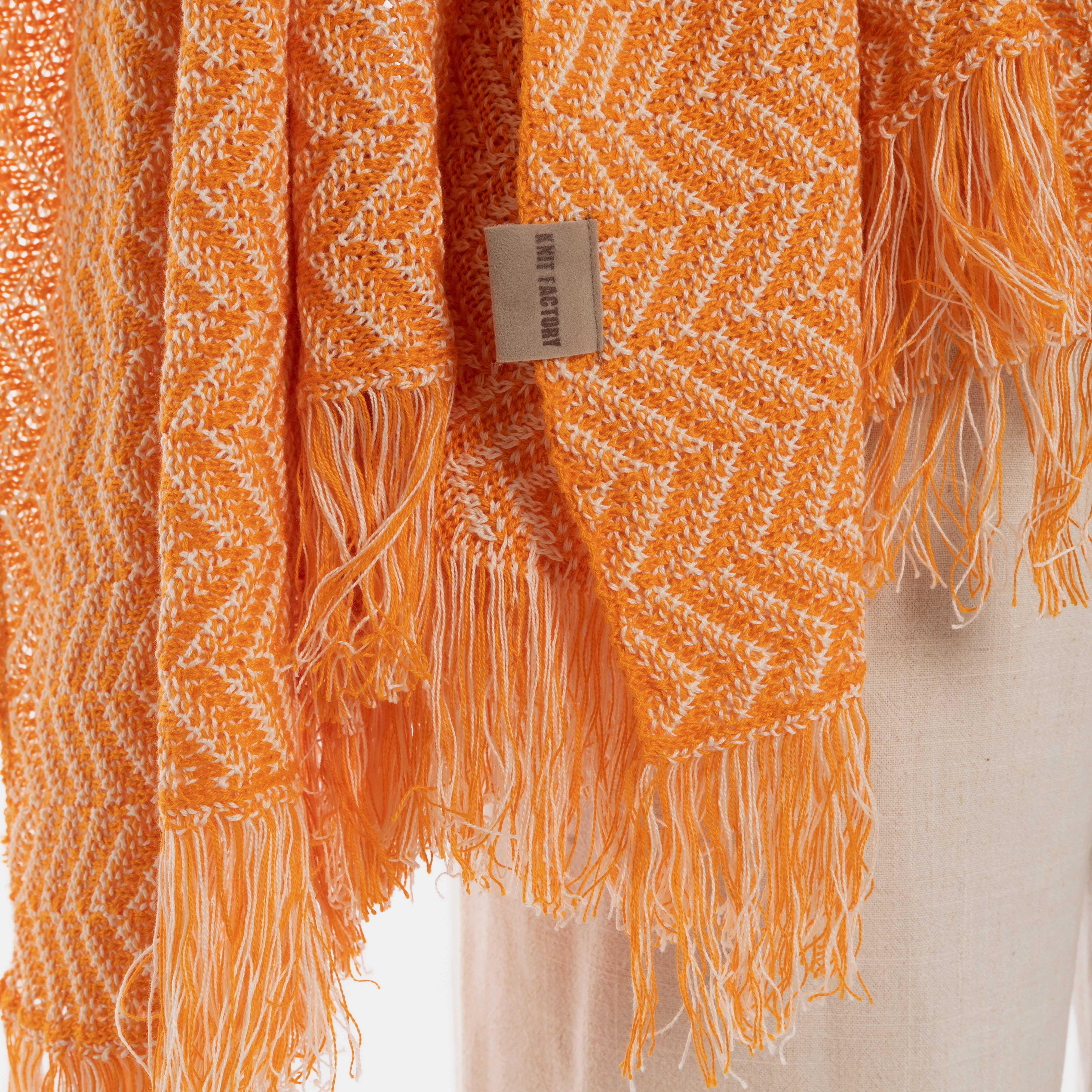 Soleil Scarf Ecru/Orange