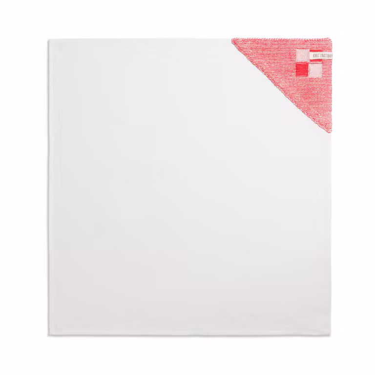 Theedoek Block Ecru/Rood