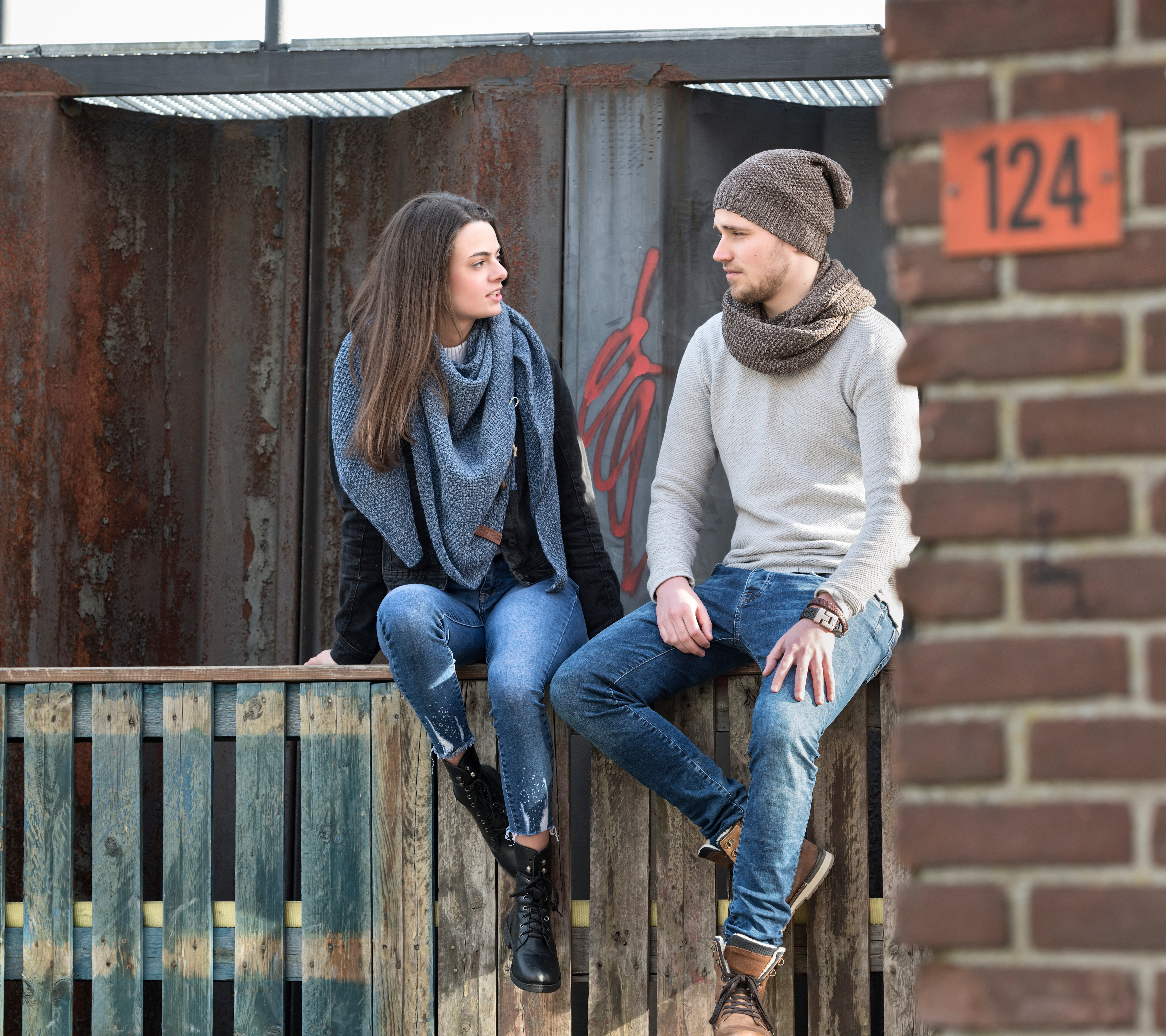 Coco Dreiecksschal Jeans/Indigo