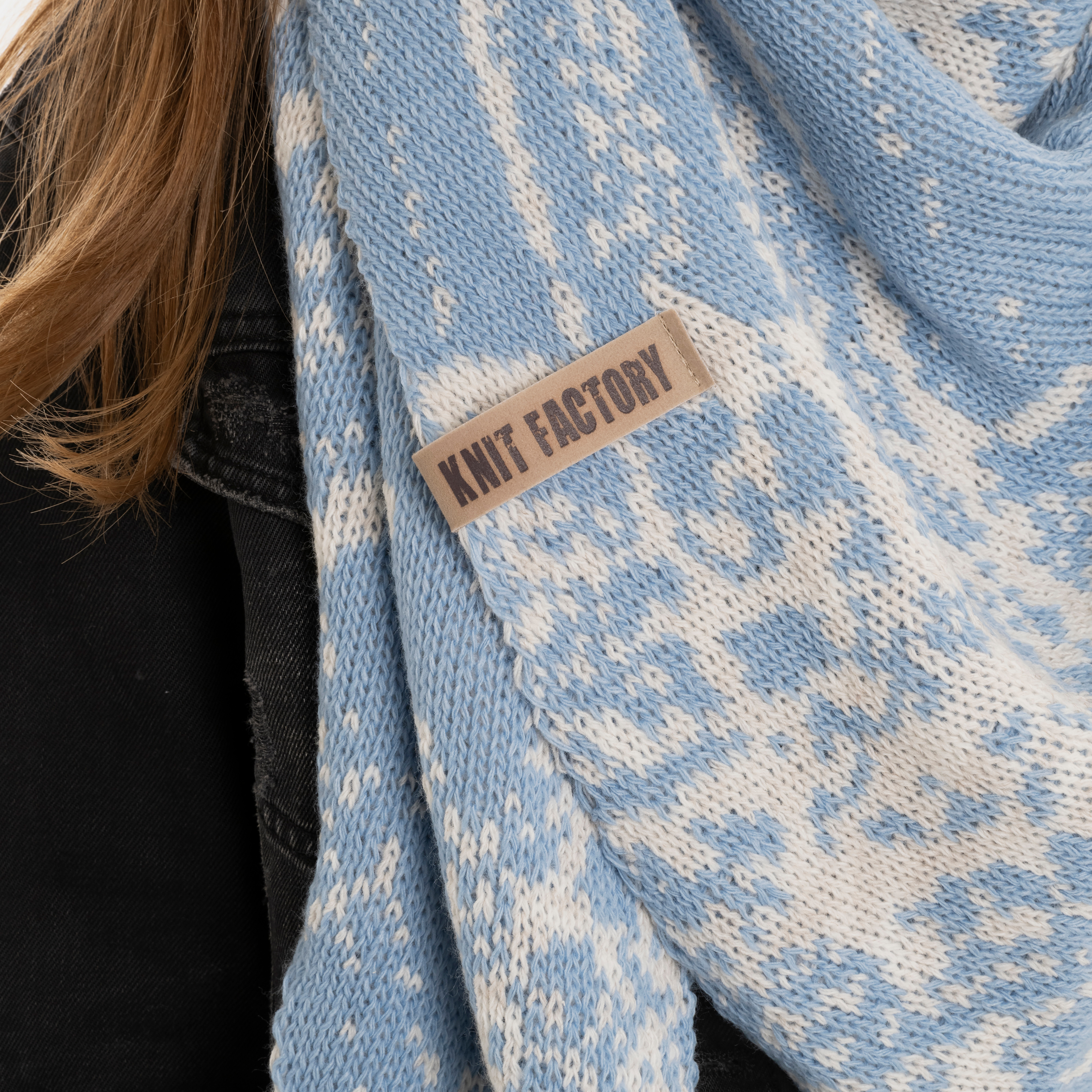 Lea Dreiecksschal Beige/Crystal Blue