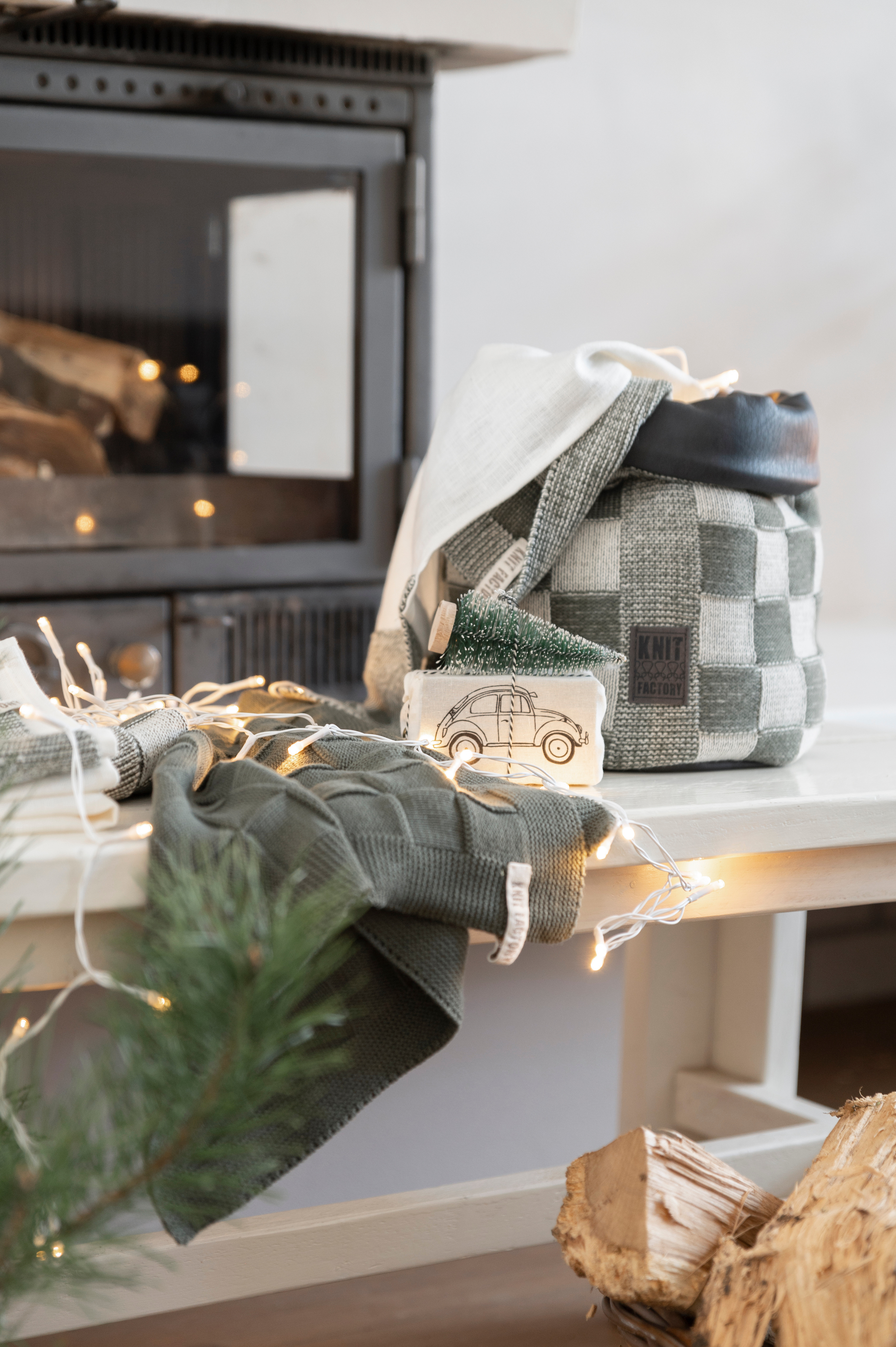 Mand Block Ecru/Oker - 25 cm