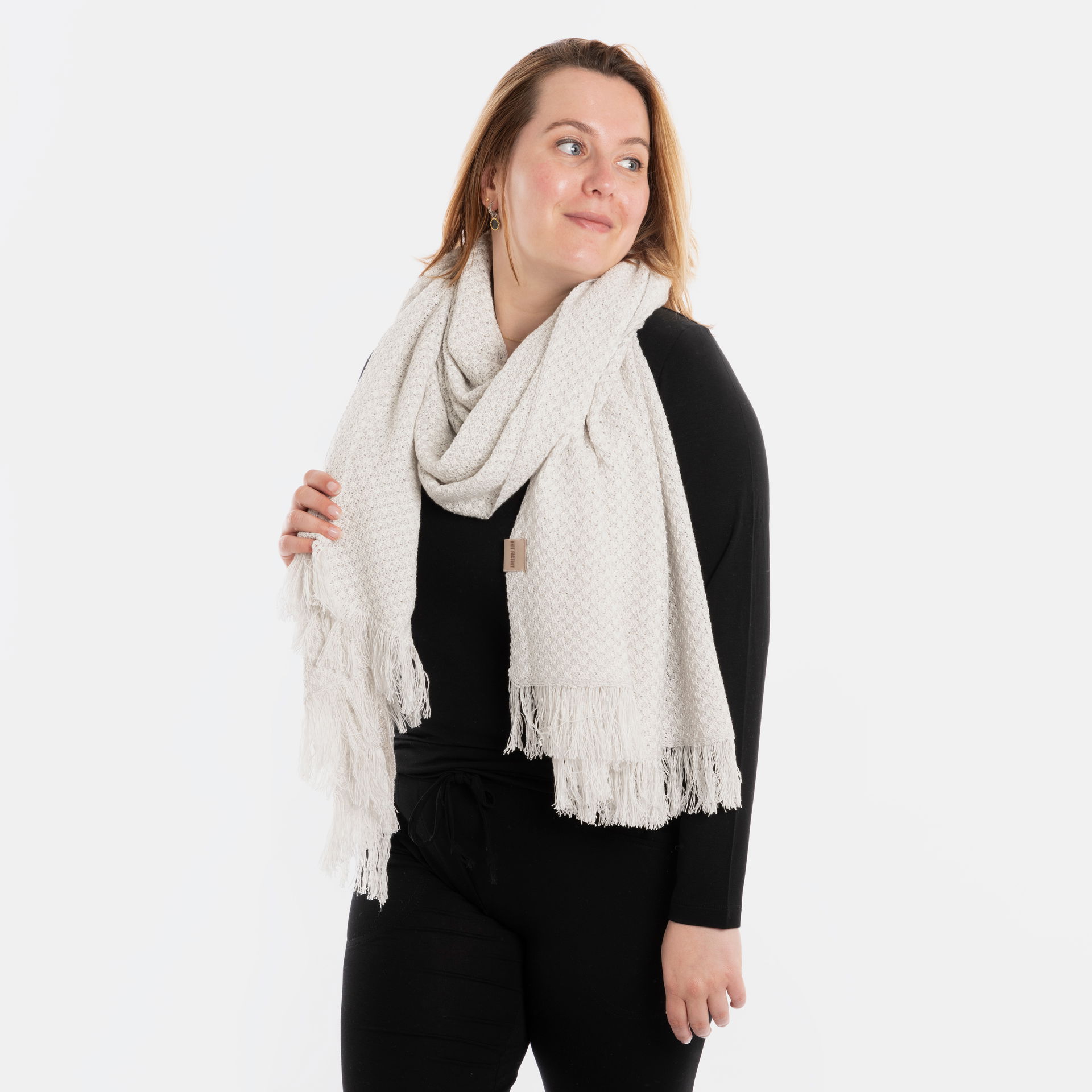 Astre Sjaal Bright Grey/Off White