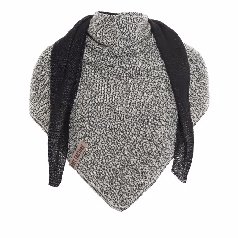 Ella Triangle Scarf Ecru/Black