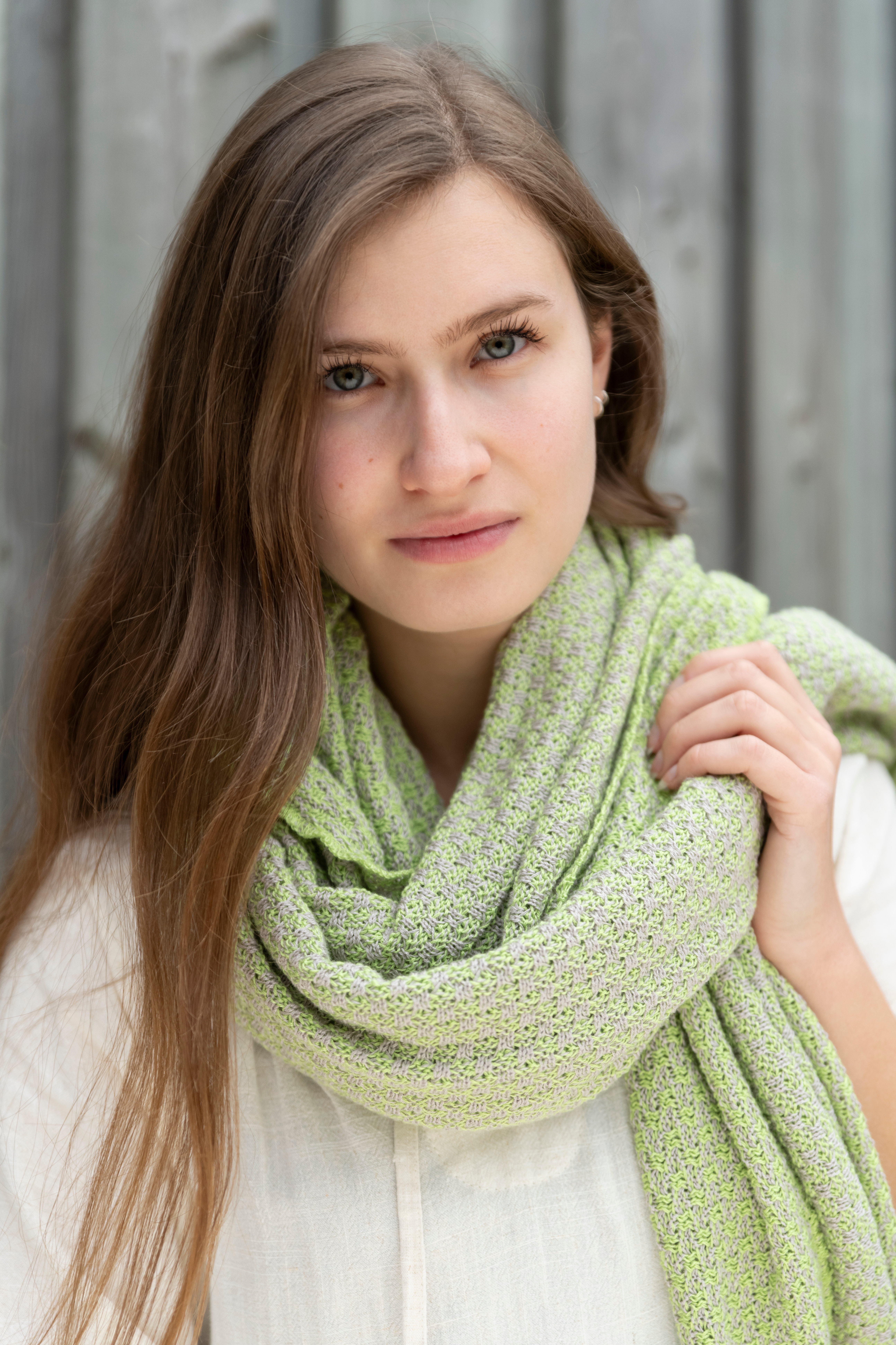 Astre Scarf Apricot/Ecru