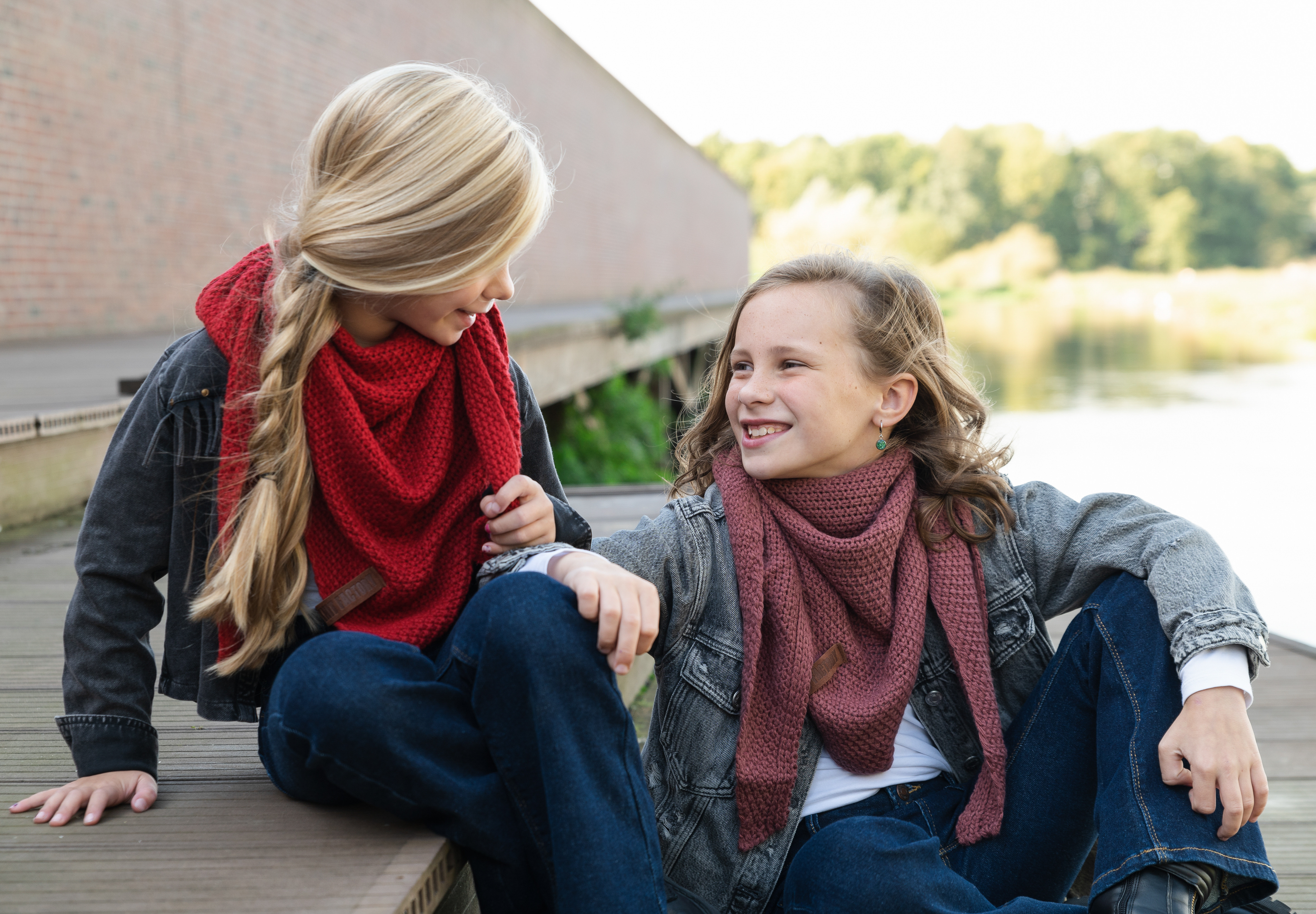 Coco Triangle Scarf Junior Stone Red