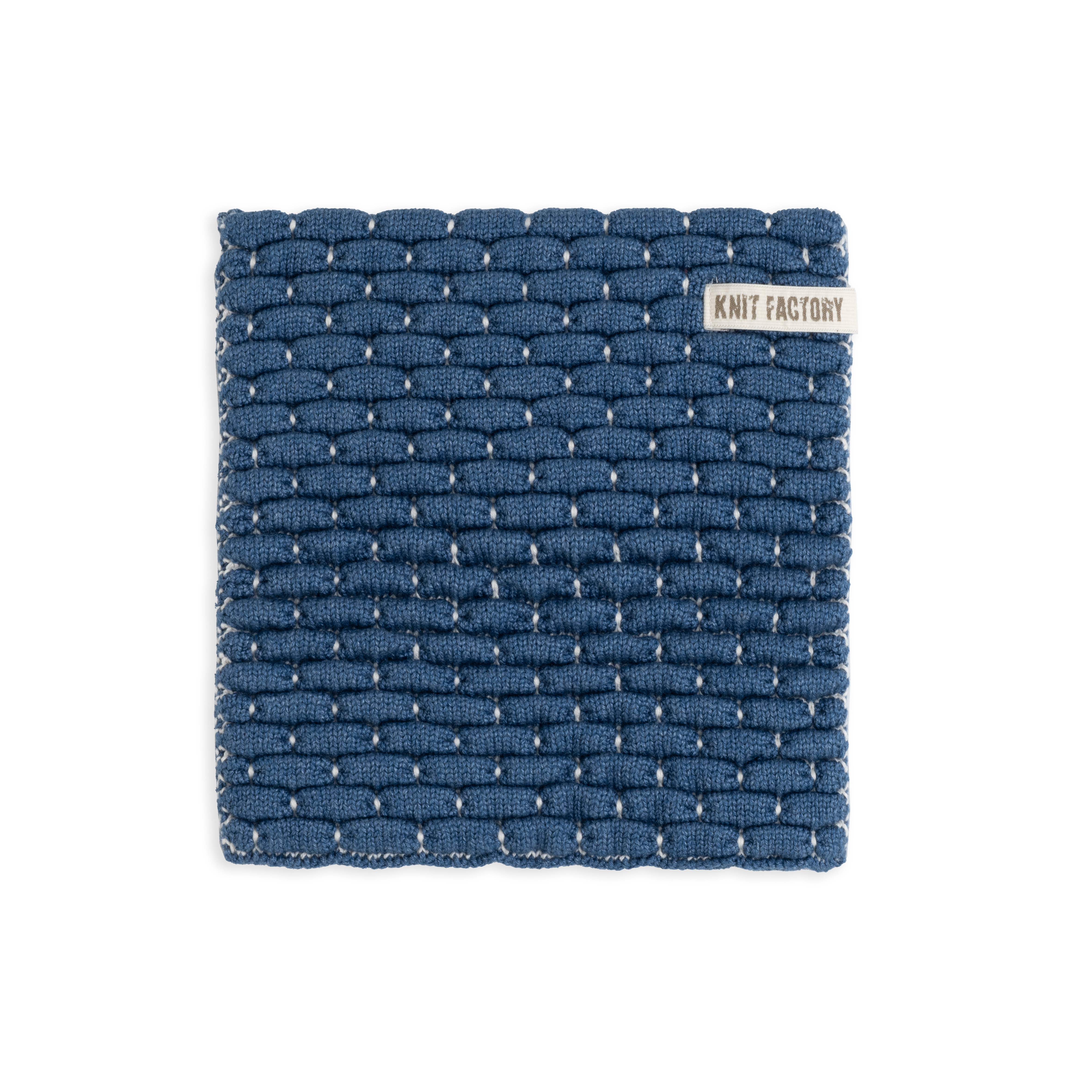 Knitted trivet Block Ecru/Jeans Knitted trivet Block Ecru/Jeans