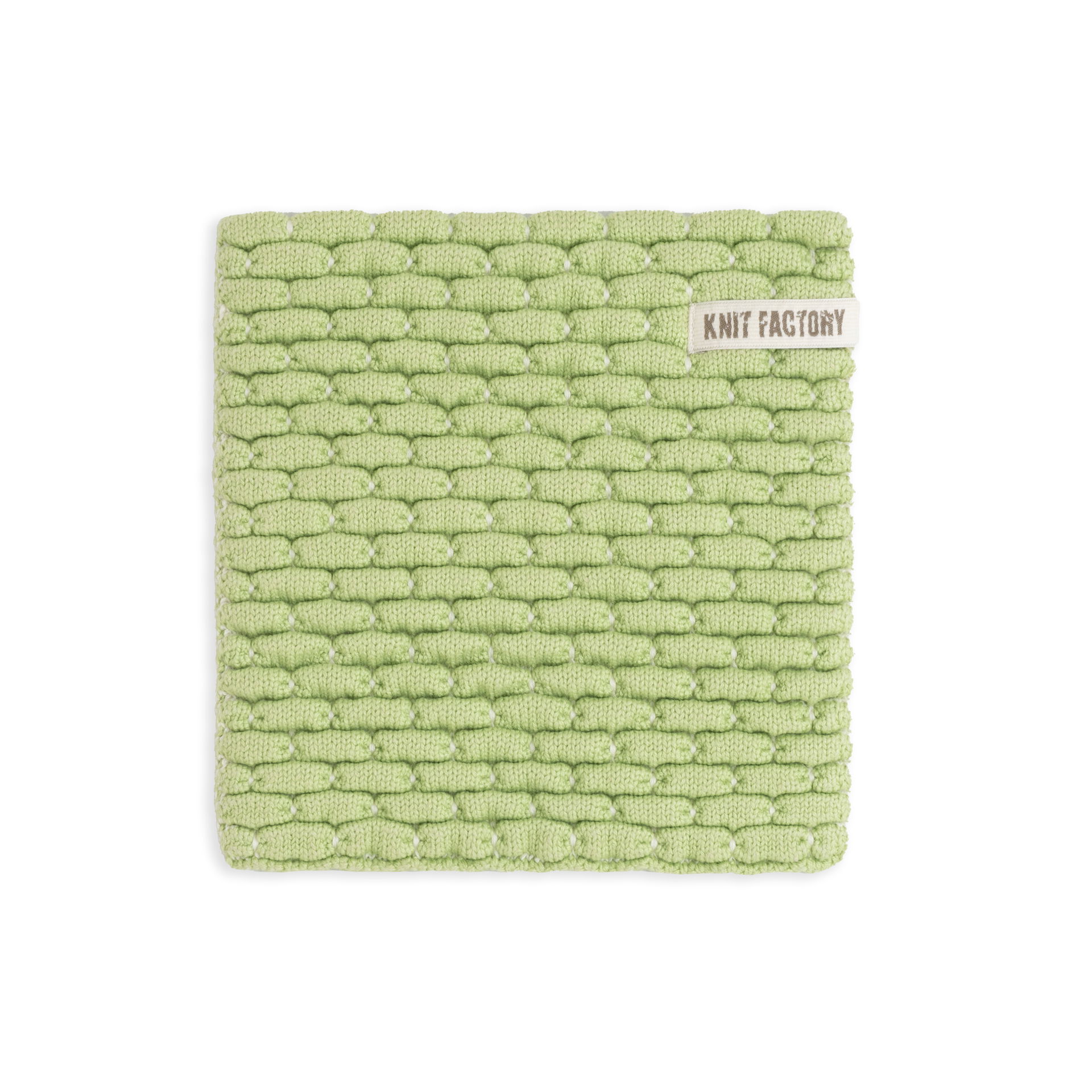 Gestrickter Topfuntersetzer Block Ecru/Spring Green