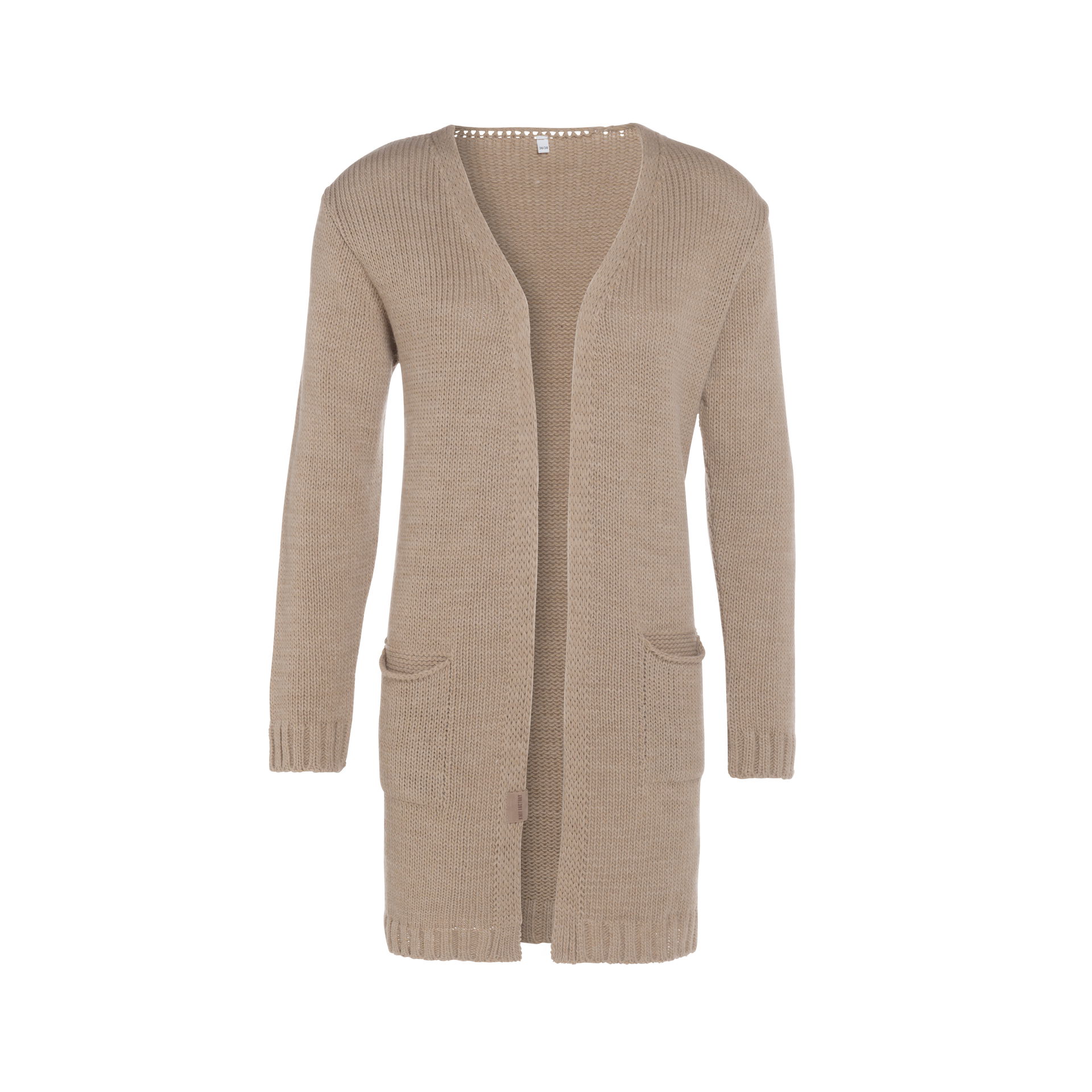 Ruby Gebreid Vest Linnen - 40/42 - Met steekzakken