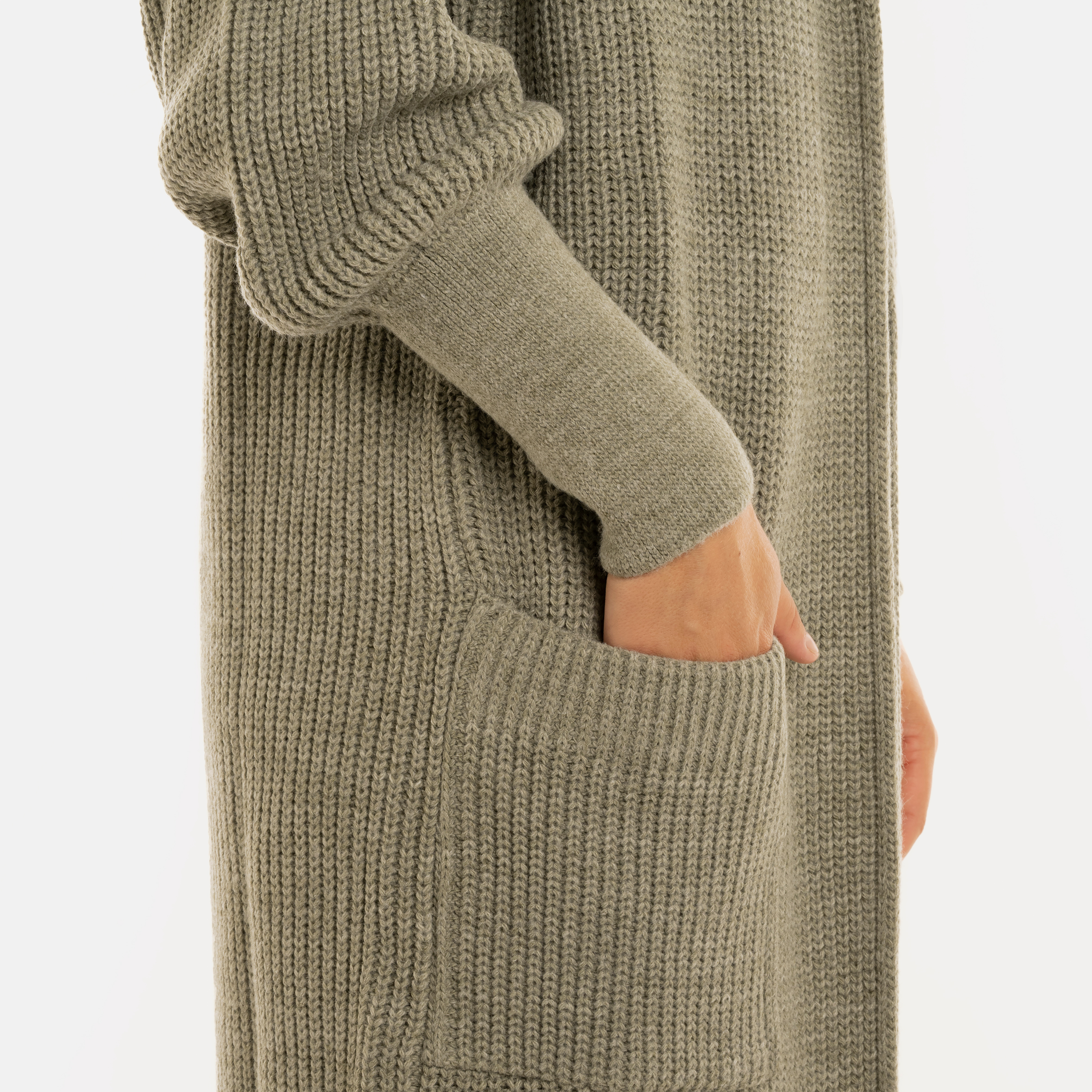 Patty Long Knitted Cardigan Urban Green - 36/38