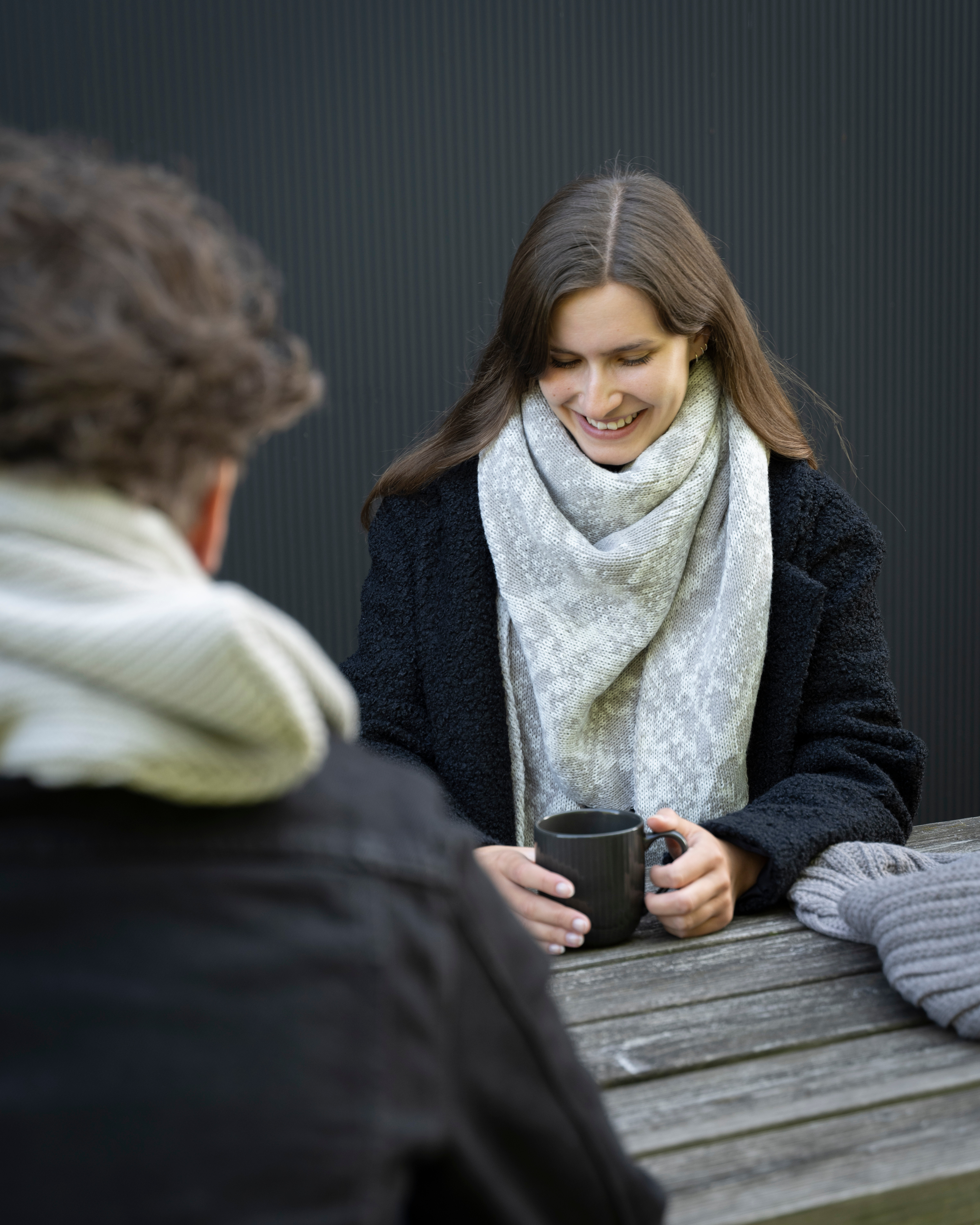 Lea Triangle Scarf Black/Anthracite