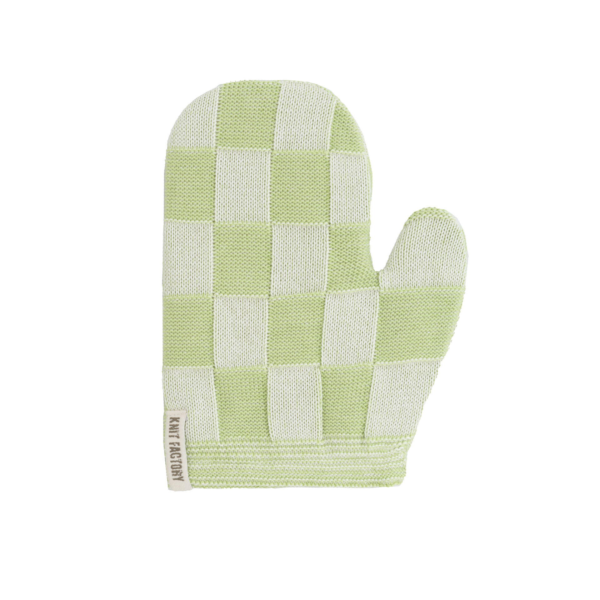Ofenhandschuh Block Ecru/Spring Green