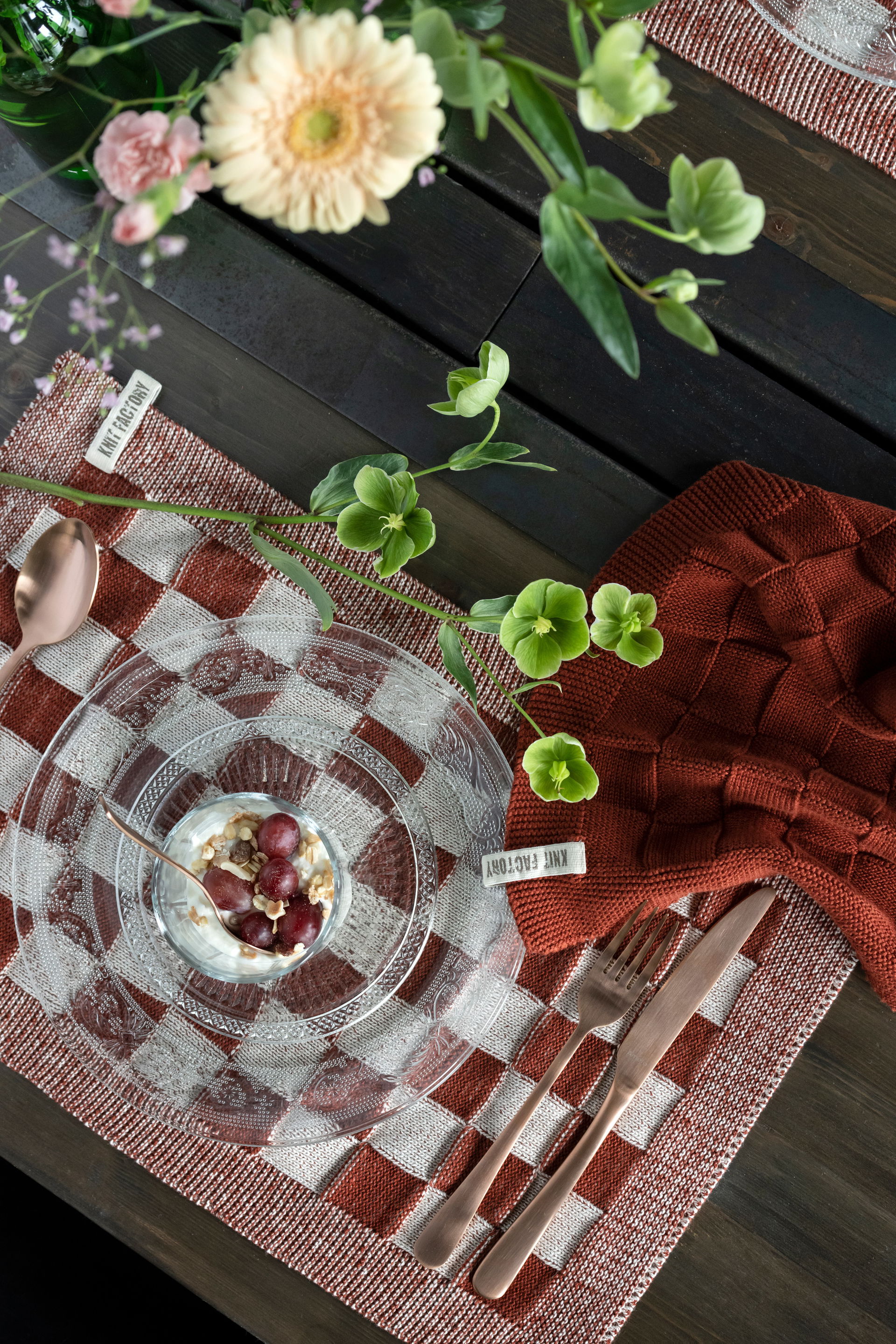 Placemat Block Ecru/Violet