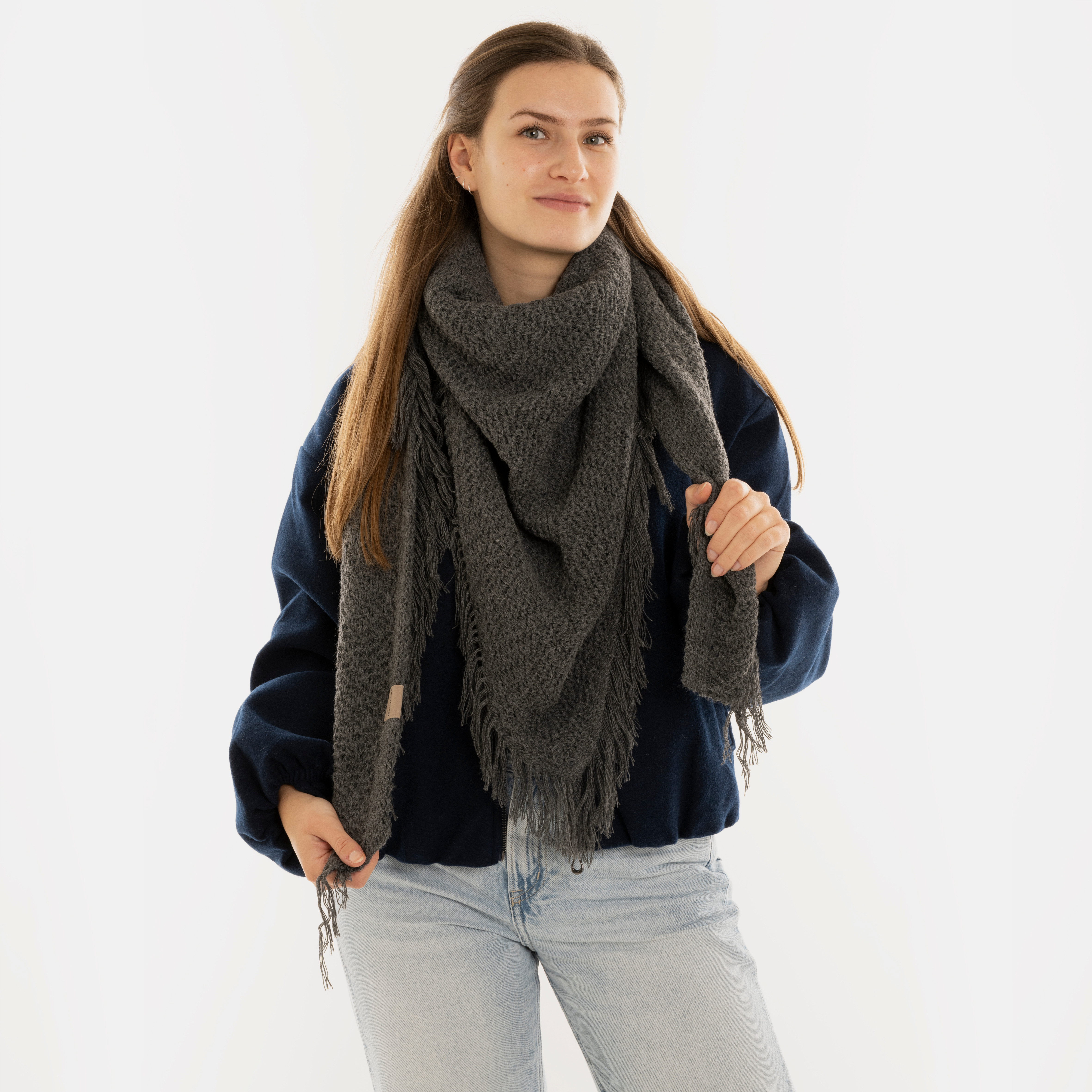 Amber Triangle Scarf Anthracite