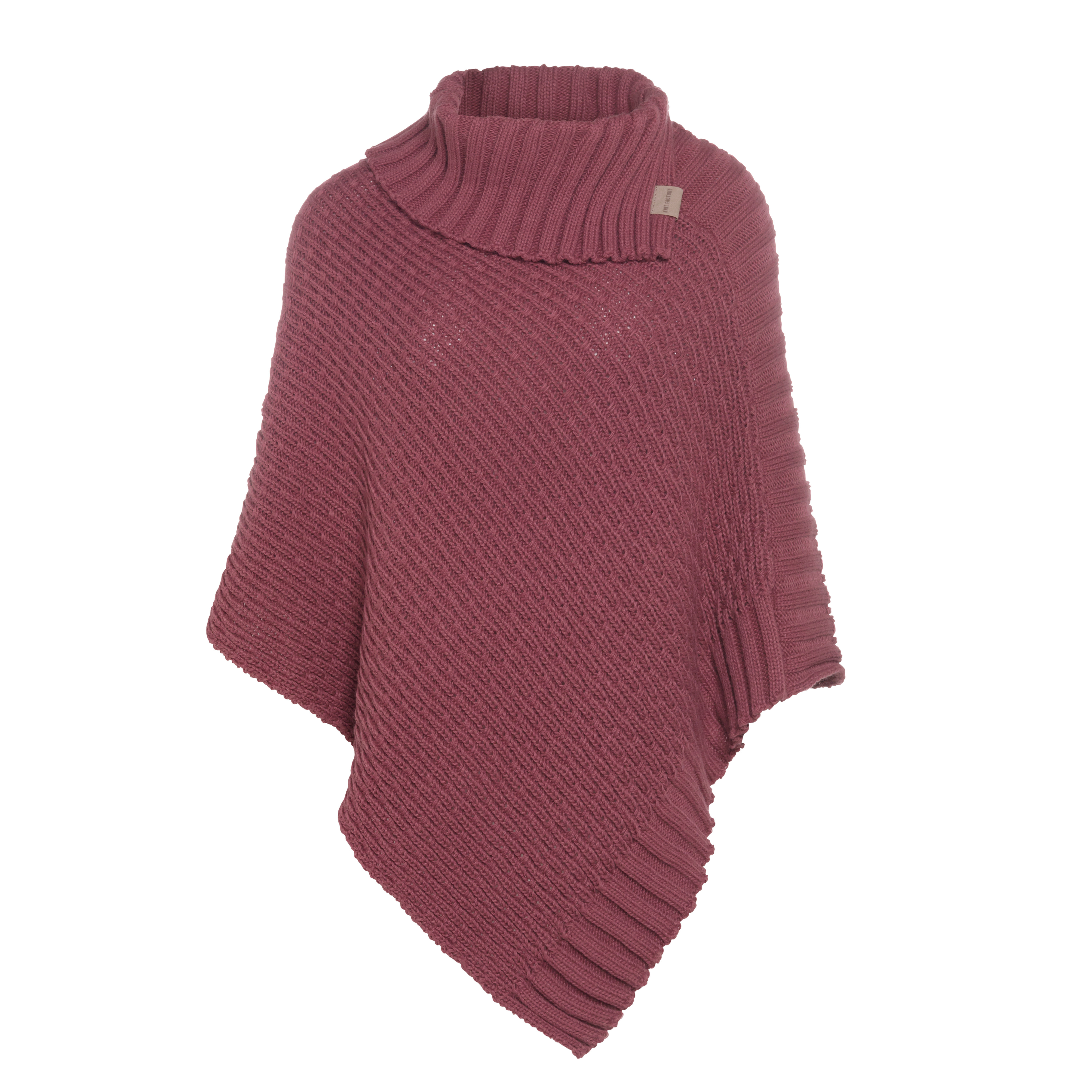 Nicky Gestrickter Poncho Stone Red