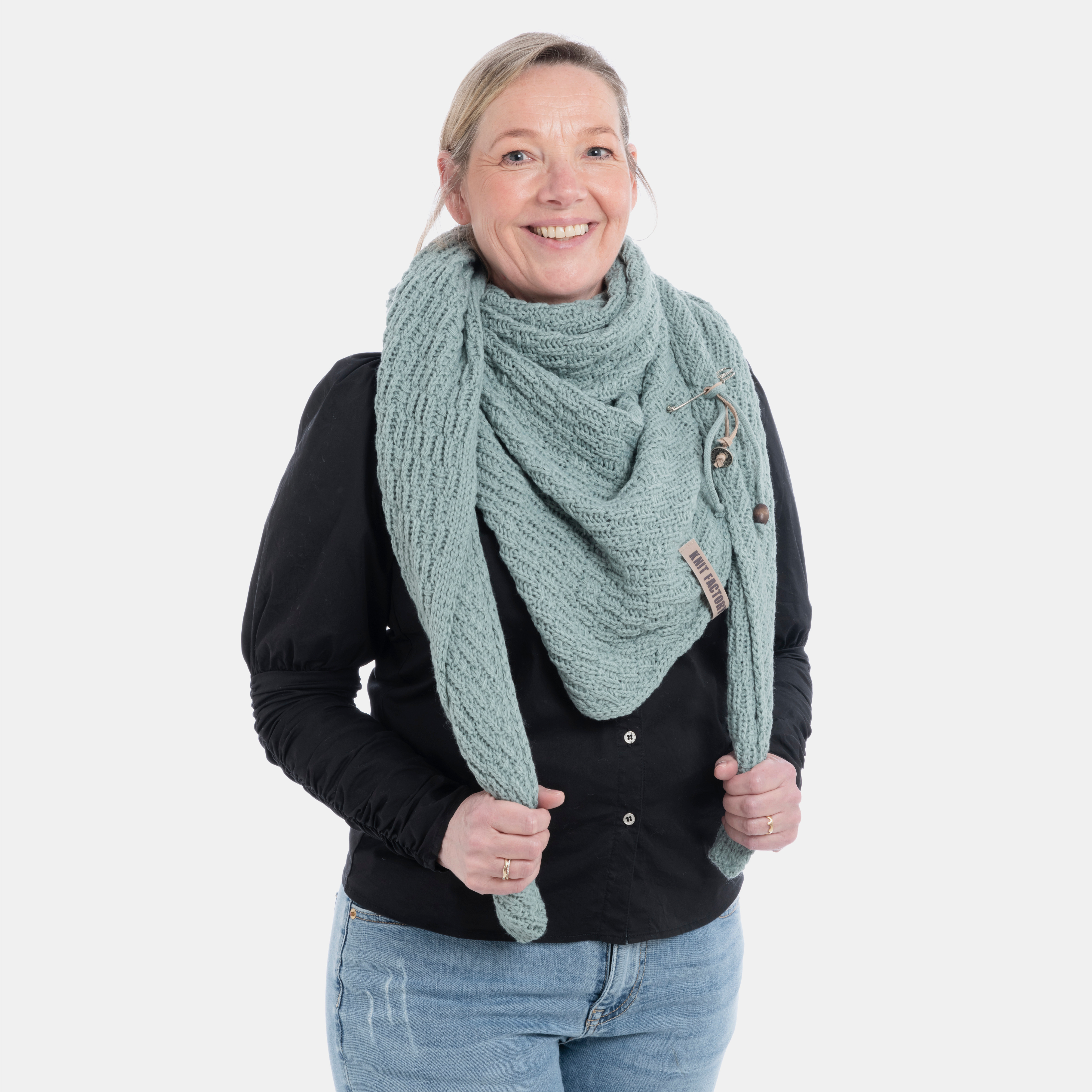 Jaida Triangle Scarf Stone Green