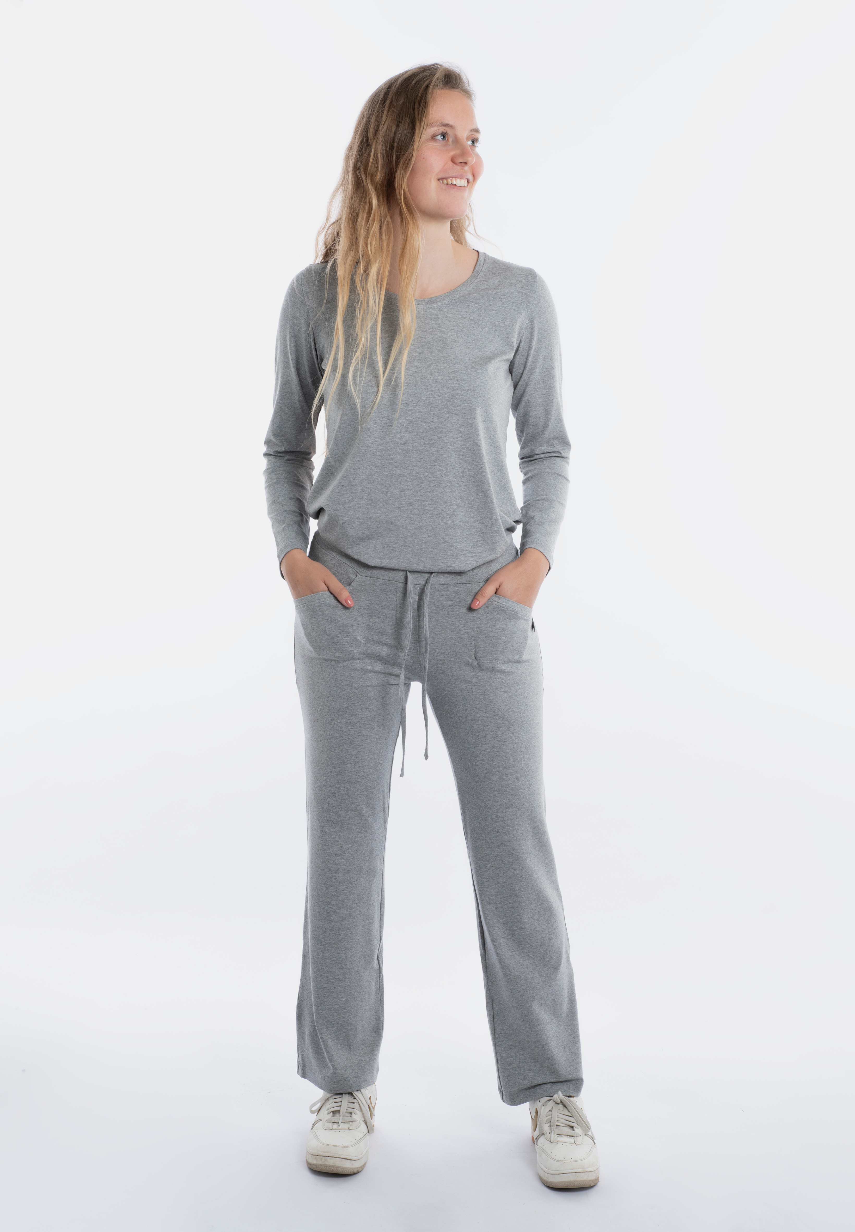 Lily Shirt Licht Grijs - L - Lange Mouwen