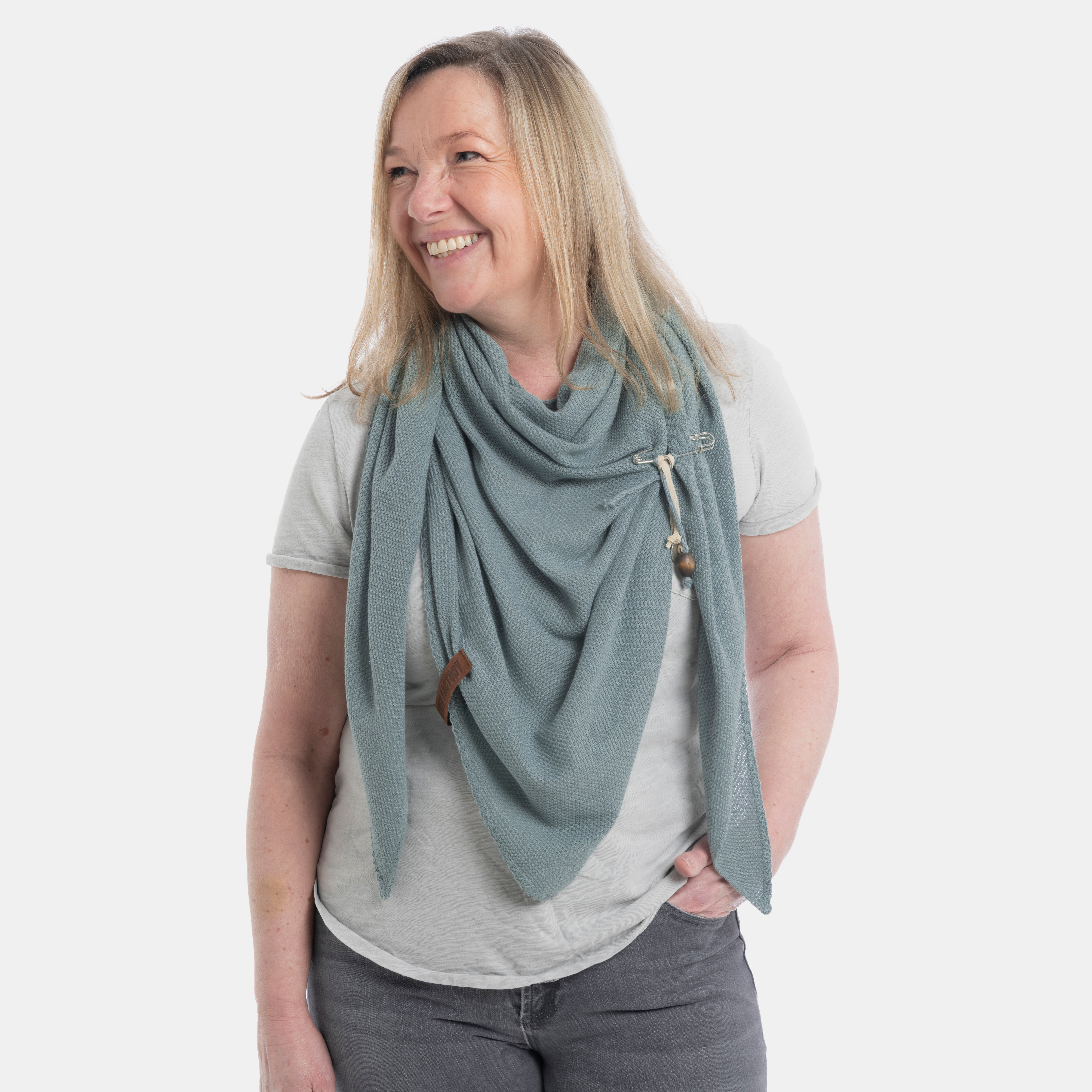 Lola Triangle Scarf Stone Green