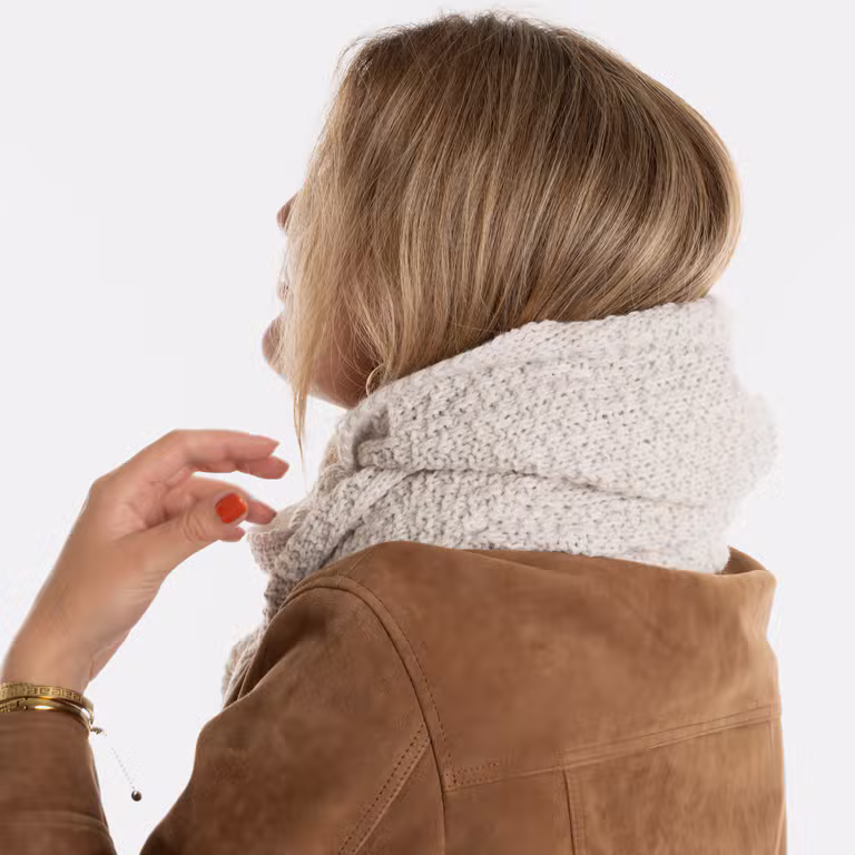 Blake Hooded Scarf Beige