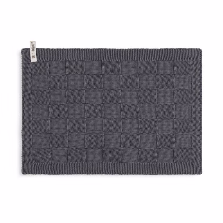 Ivy Serviette Invité Tricotée Premium Anthracite