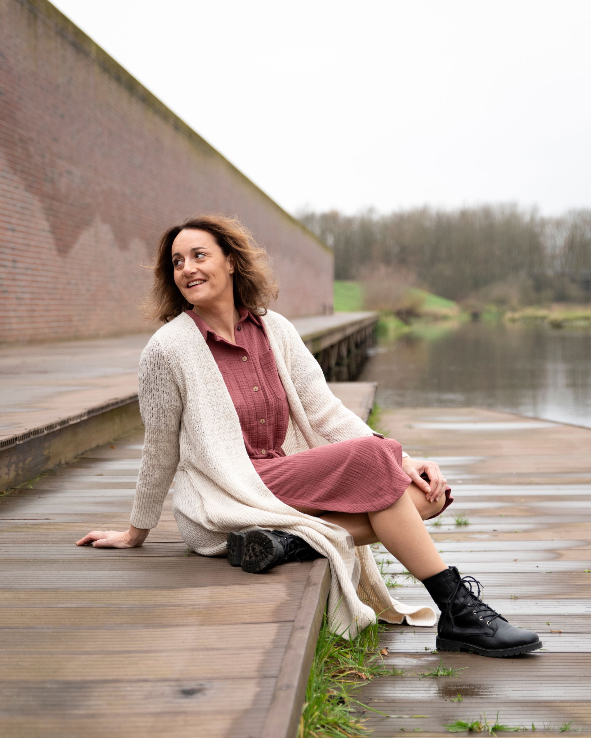 Gina Lange Strickjacke Leinen - 36/38 - Mit Taschen