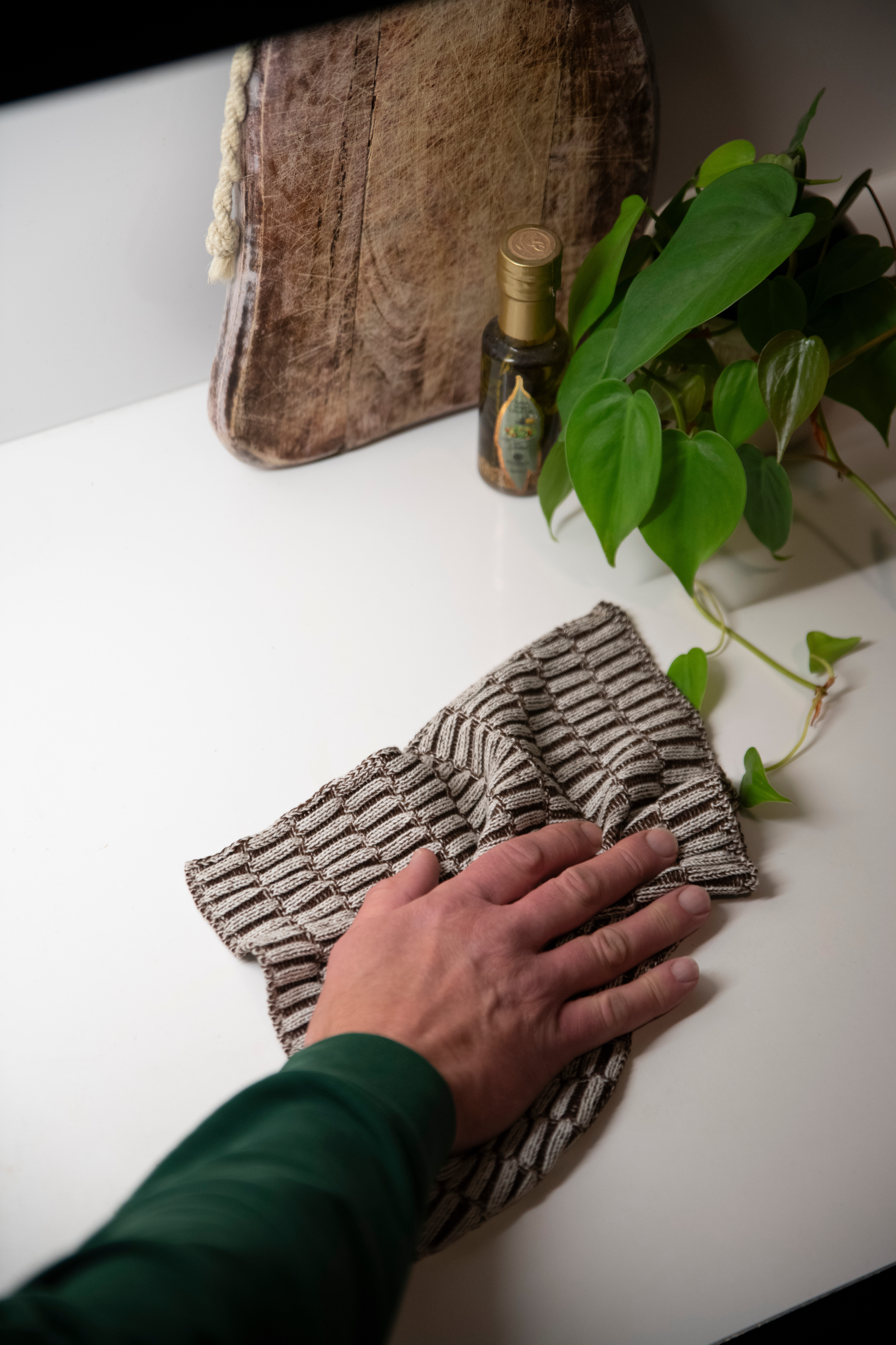 Dishcloth Block Ecru/Chocolate