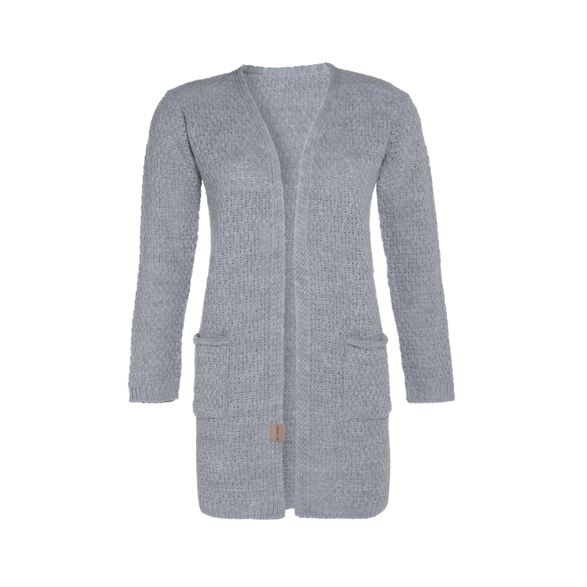 Luna Knitted Cardigan Light Grey - 40/42 - With side pockets