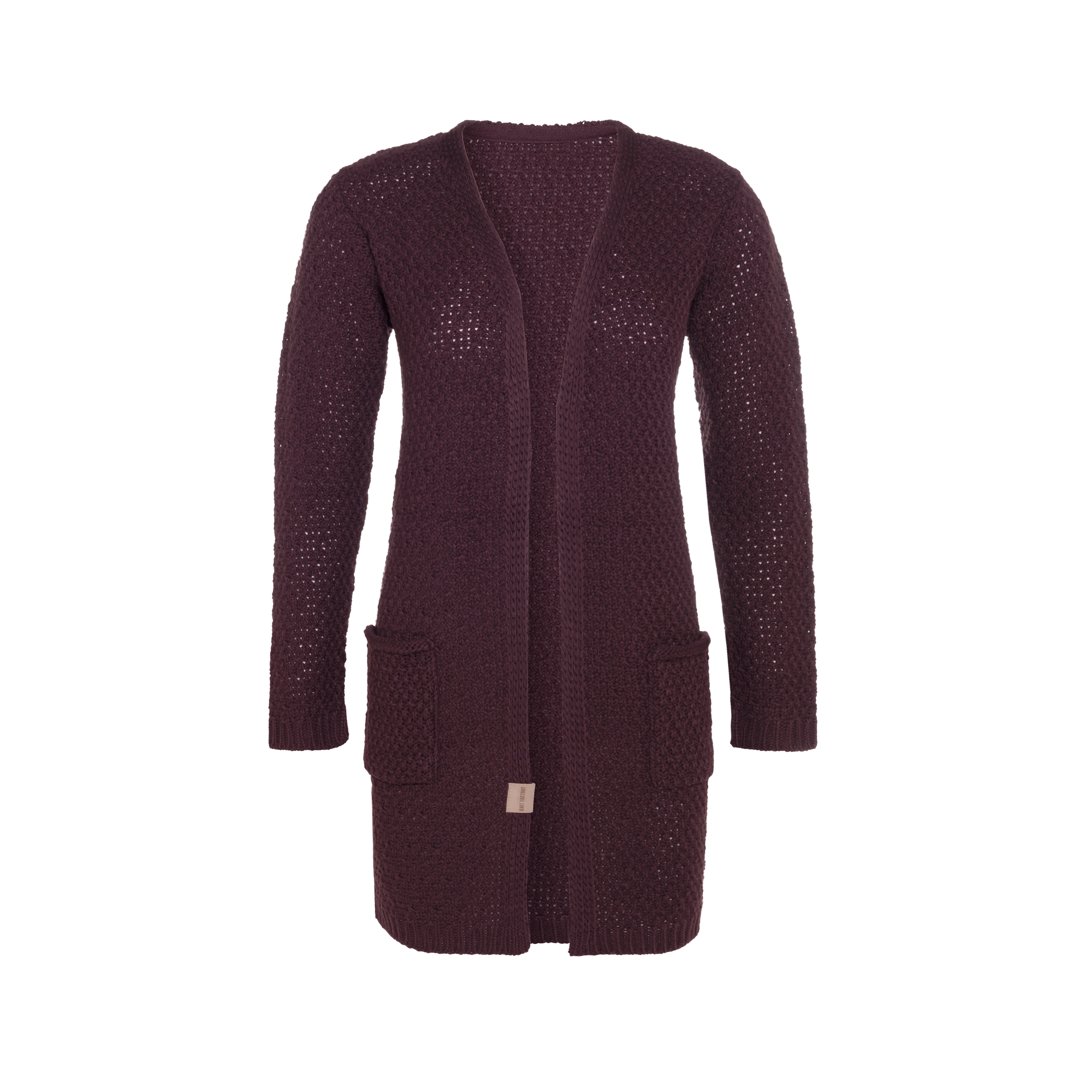 Luna Gebreid Vest Aubergine - 40/42 - Met steekzakken