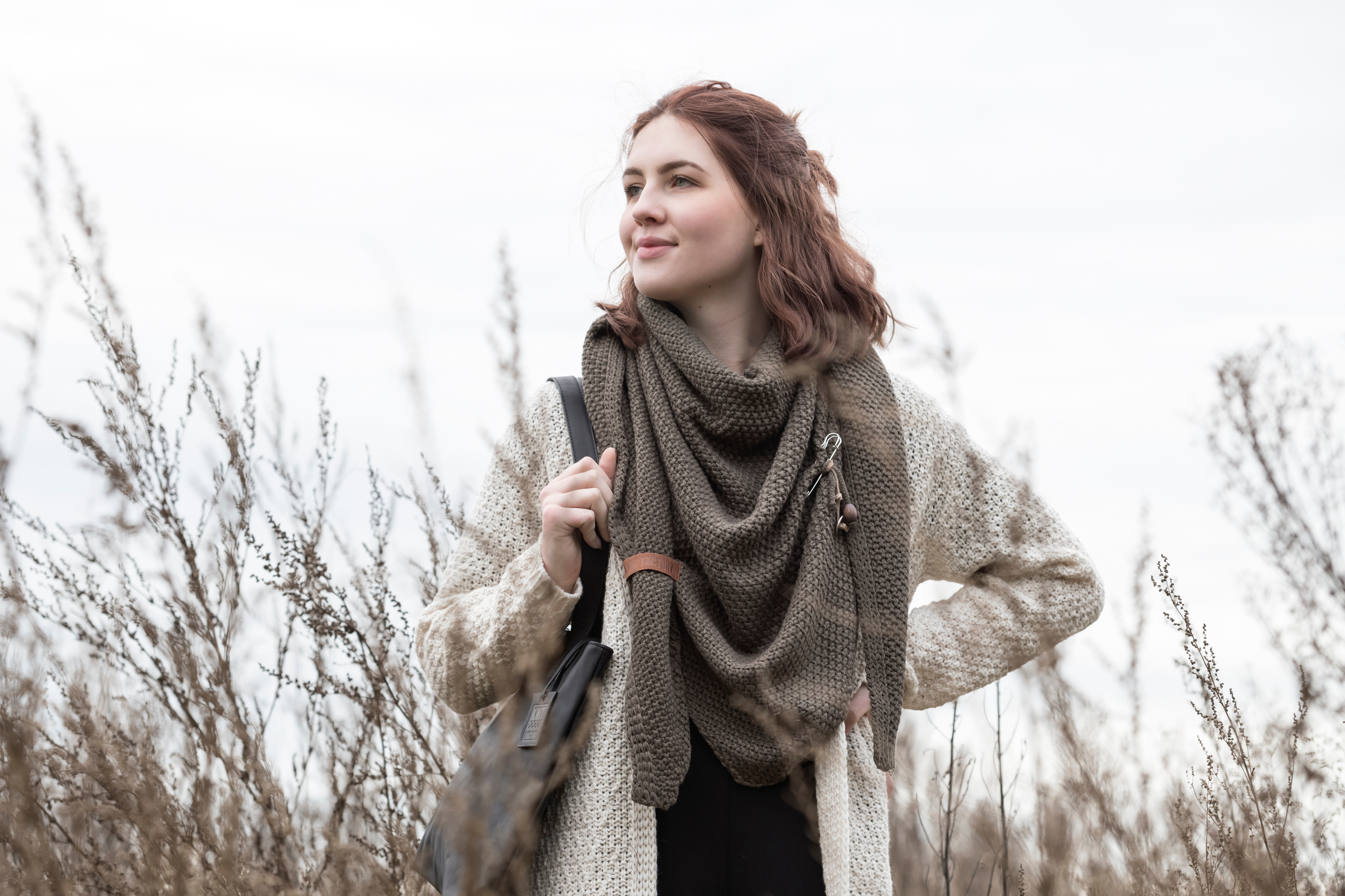 Coco Triangle Scarf Taupe