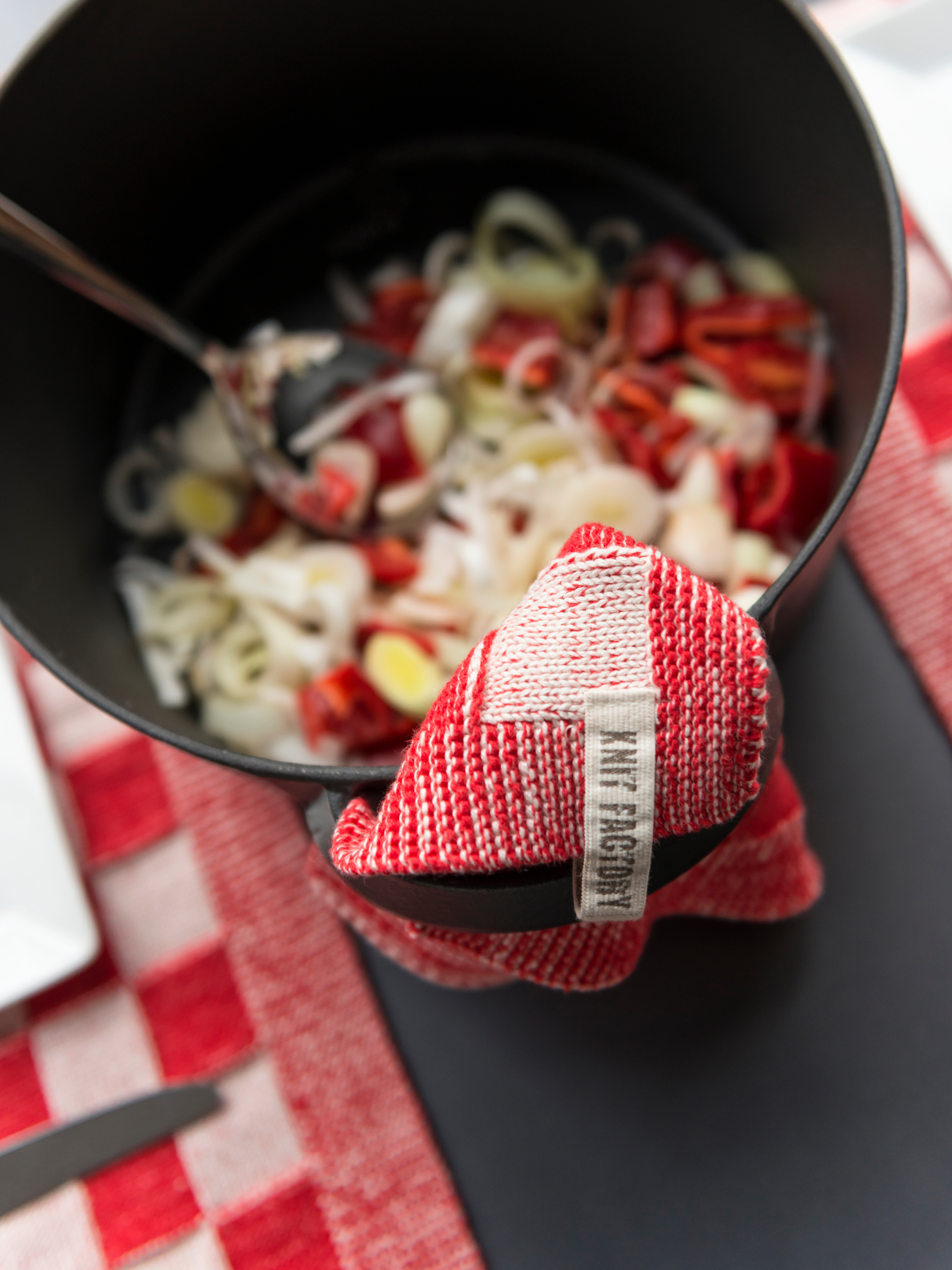 Placemat Block Ecru/Red