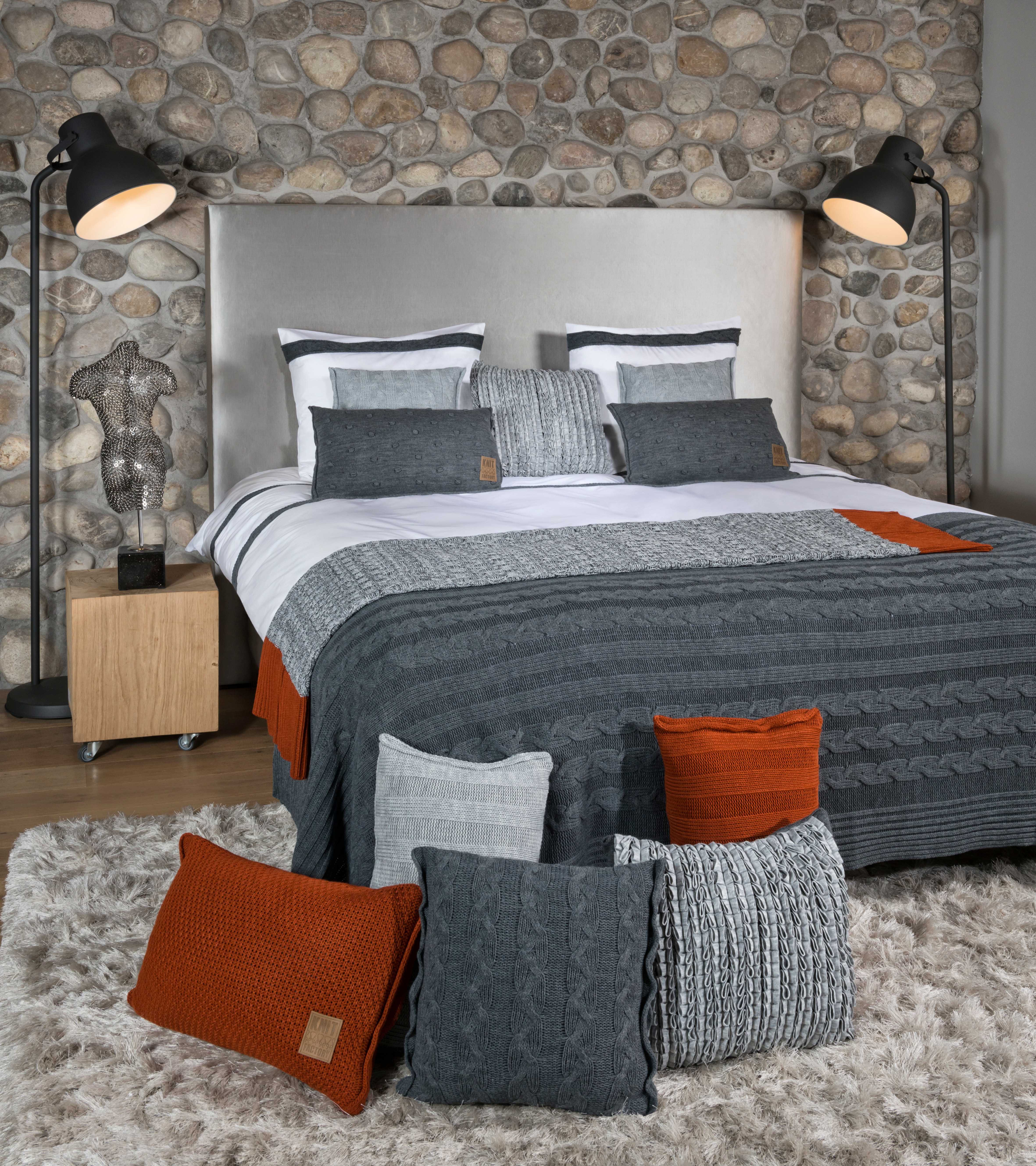 Jesse Cushion Light Grey - 60x40