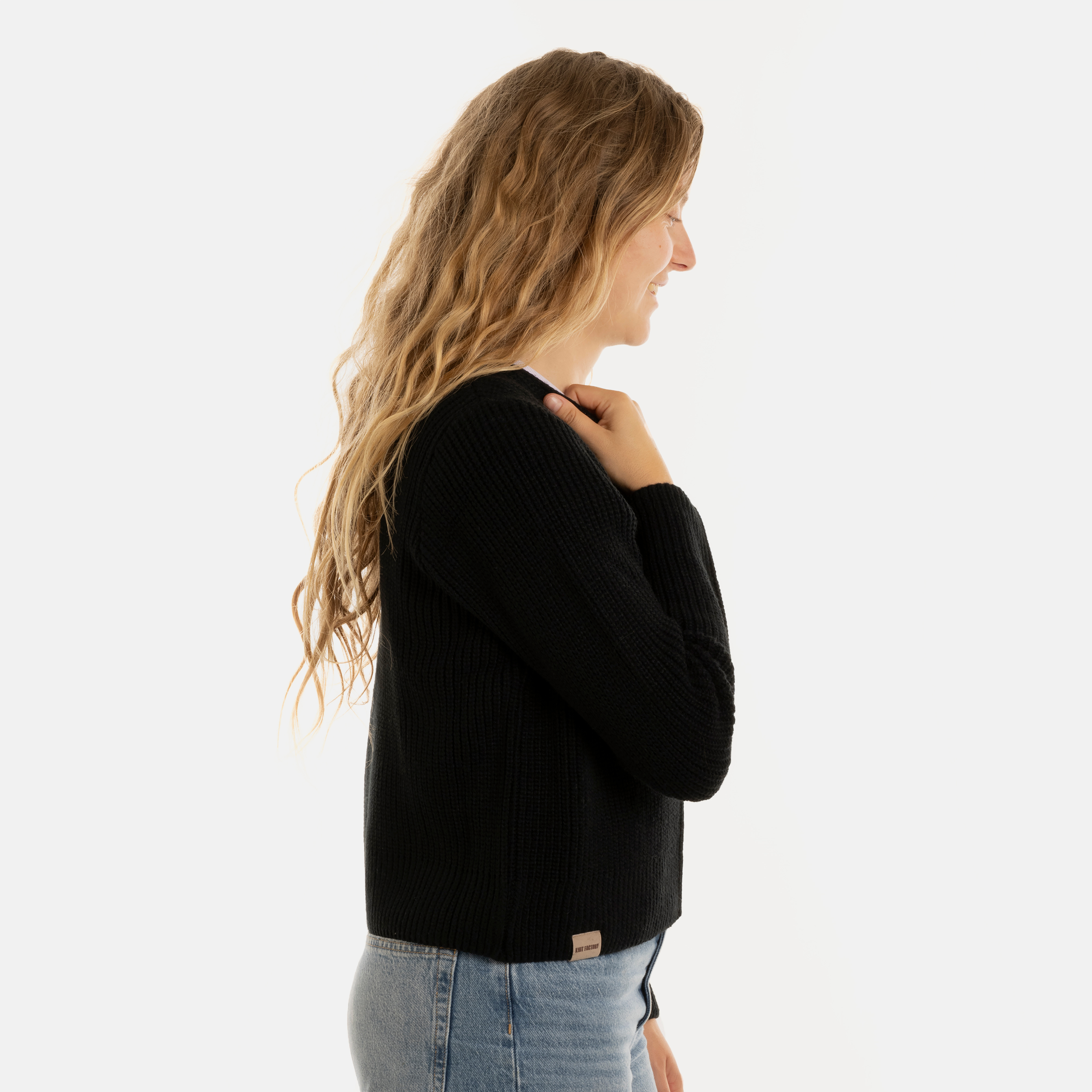 Lenny Kurze Strickjacke Schwarz - 40/42