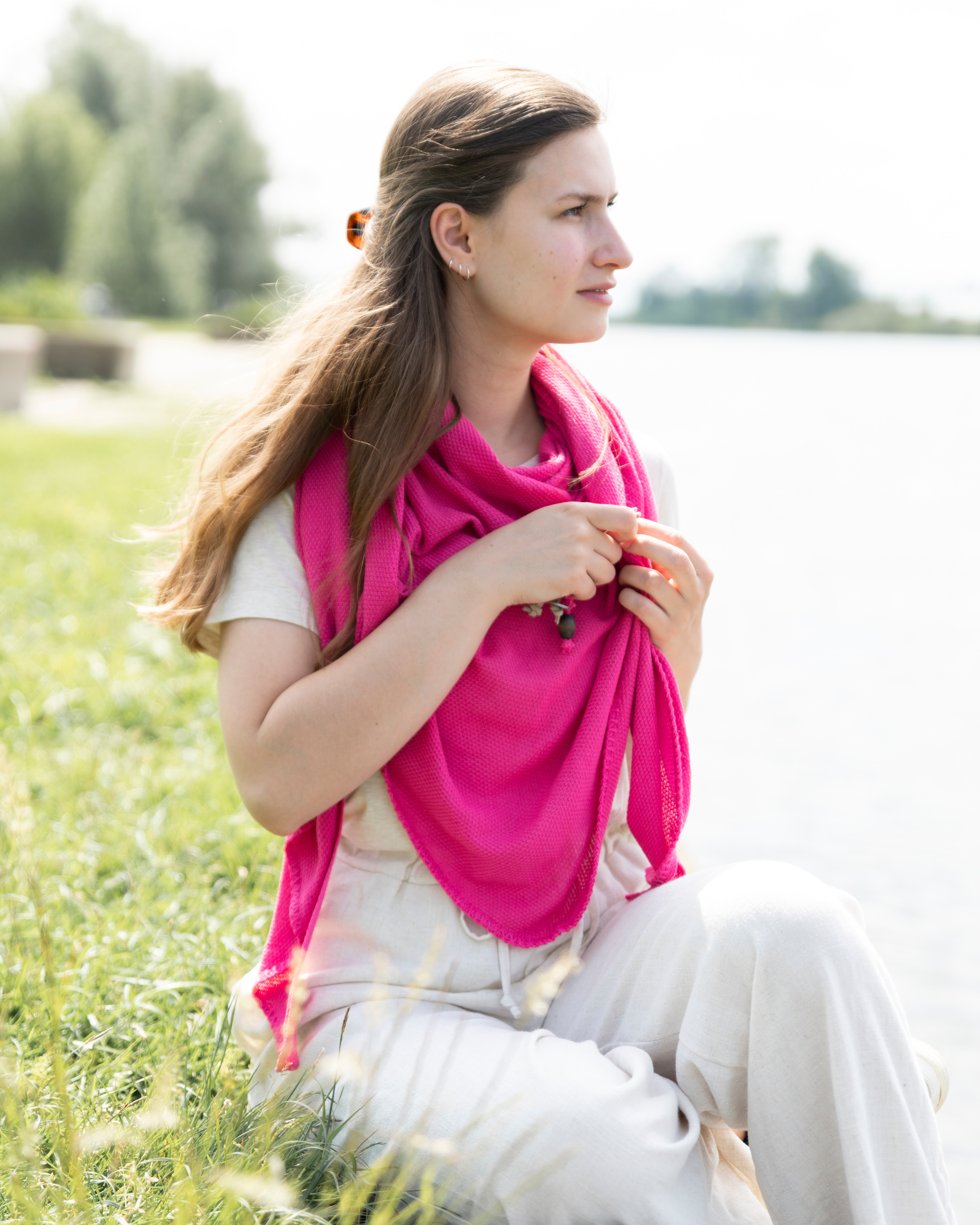 Lola Triangle Scarf Fuchsia