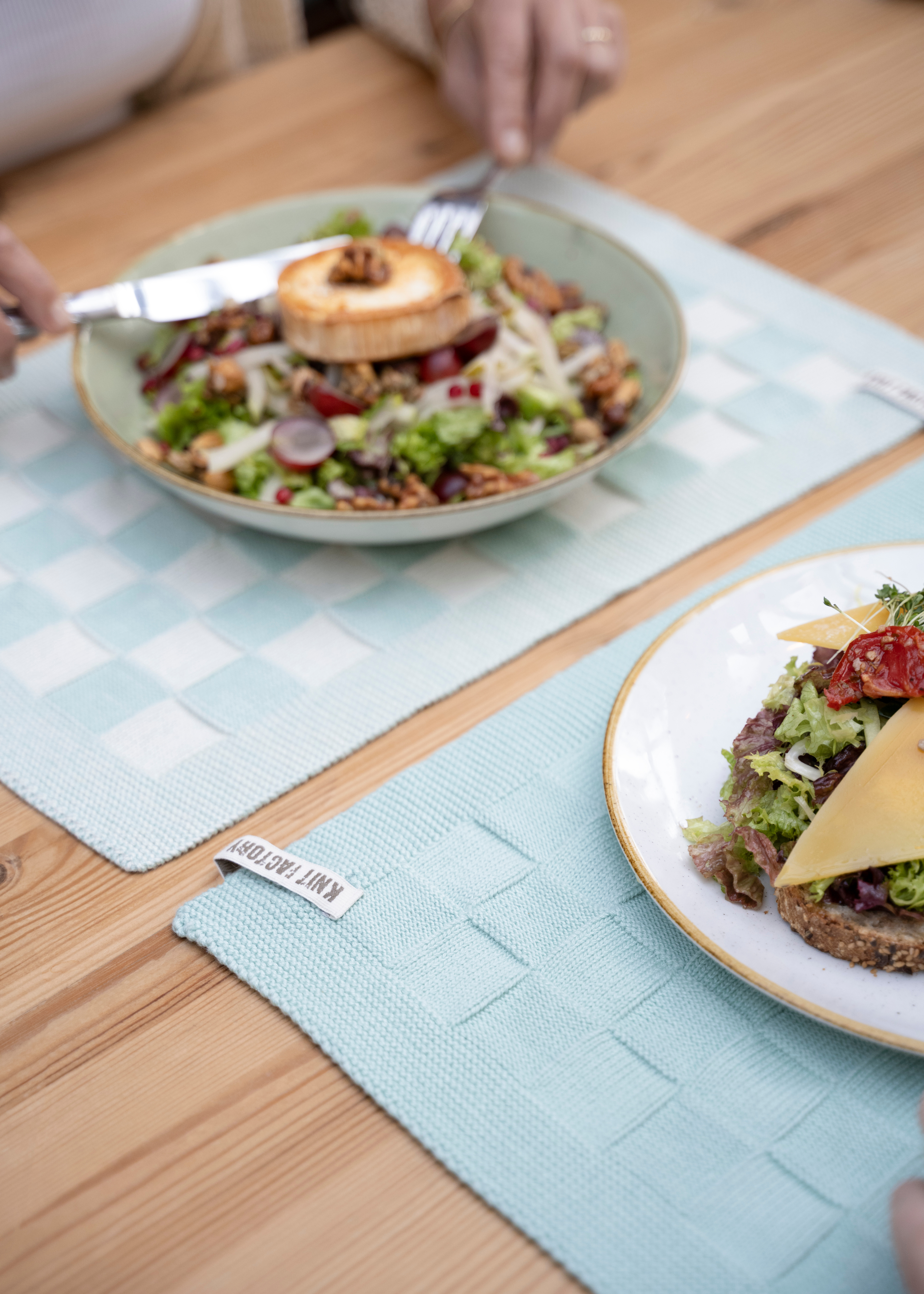 Placemat Block Ecru/Med Grey