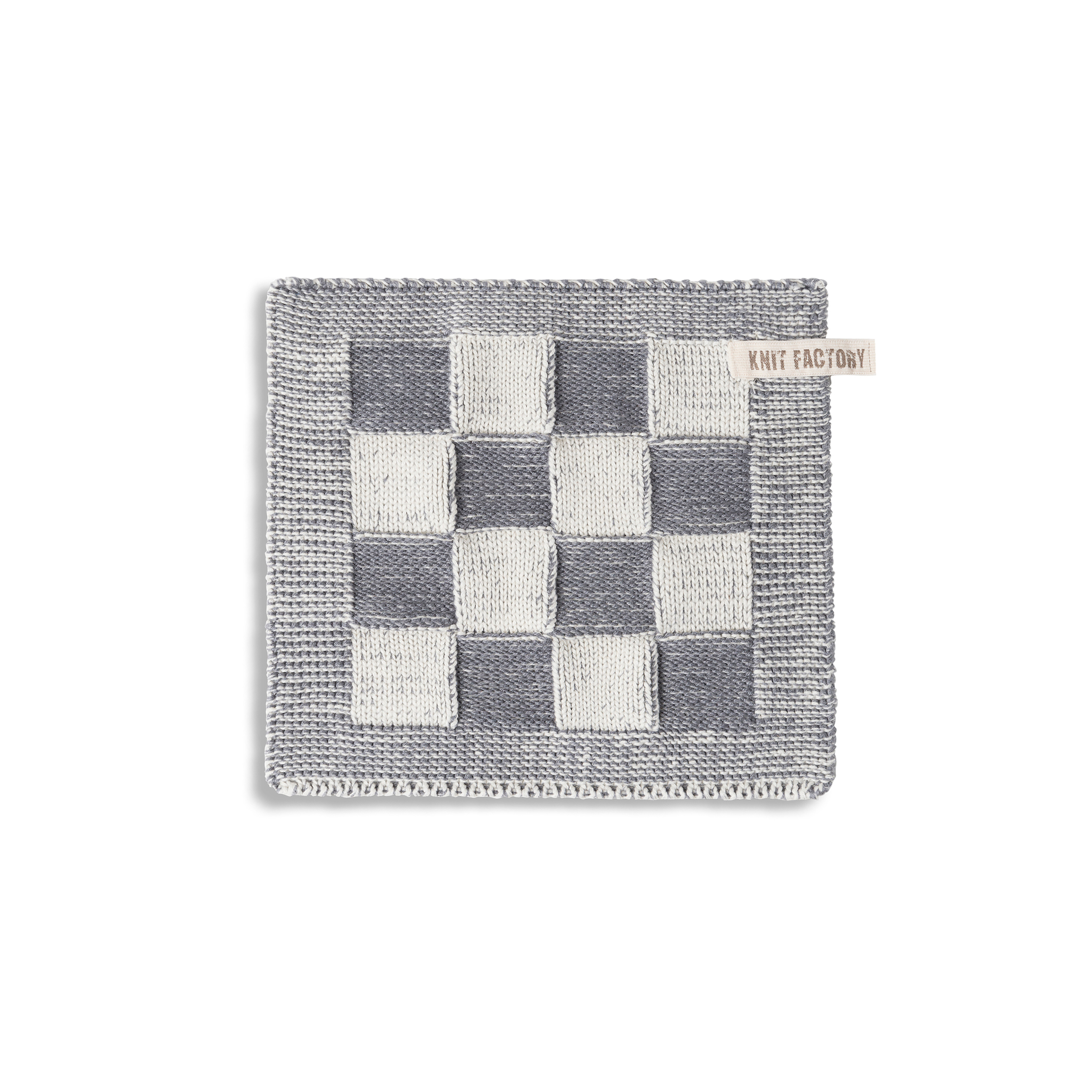 Potholder Block Ecru/Med Grey