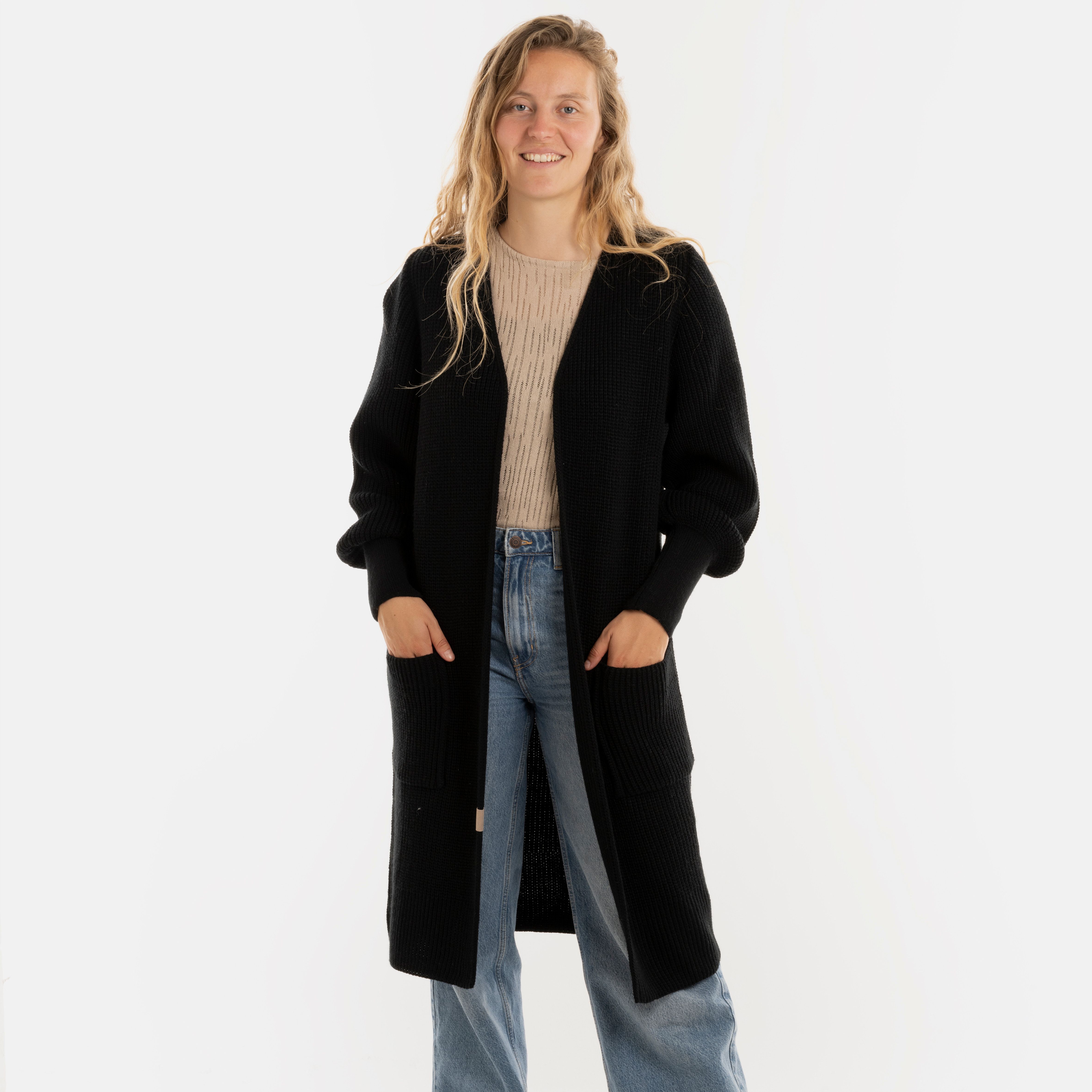 Patty Lange Strickjacke Schwarz - 36/38