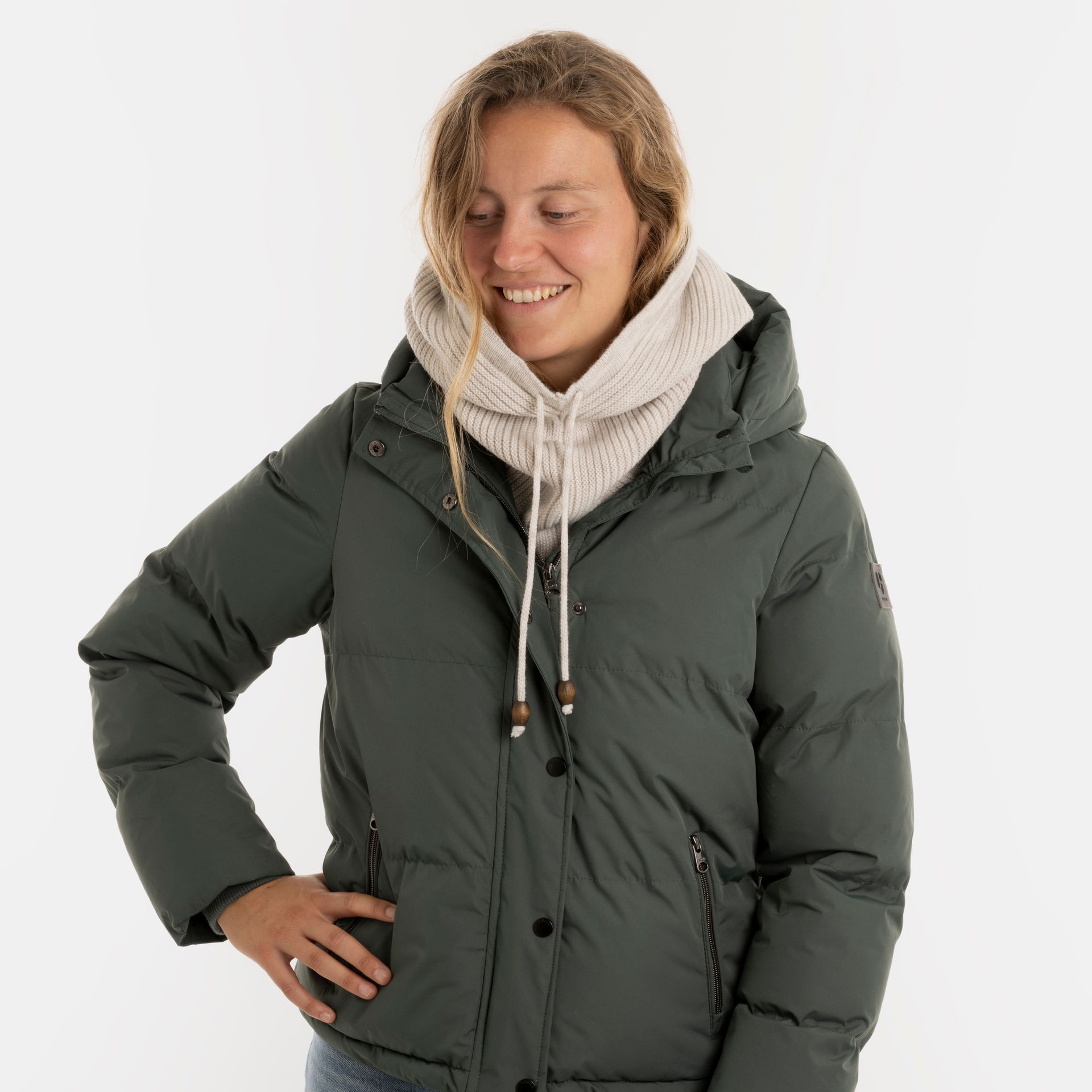 Evy Hooded Scarf Beige