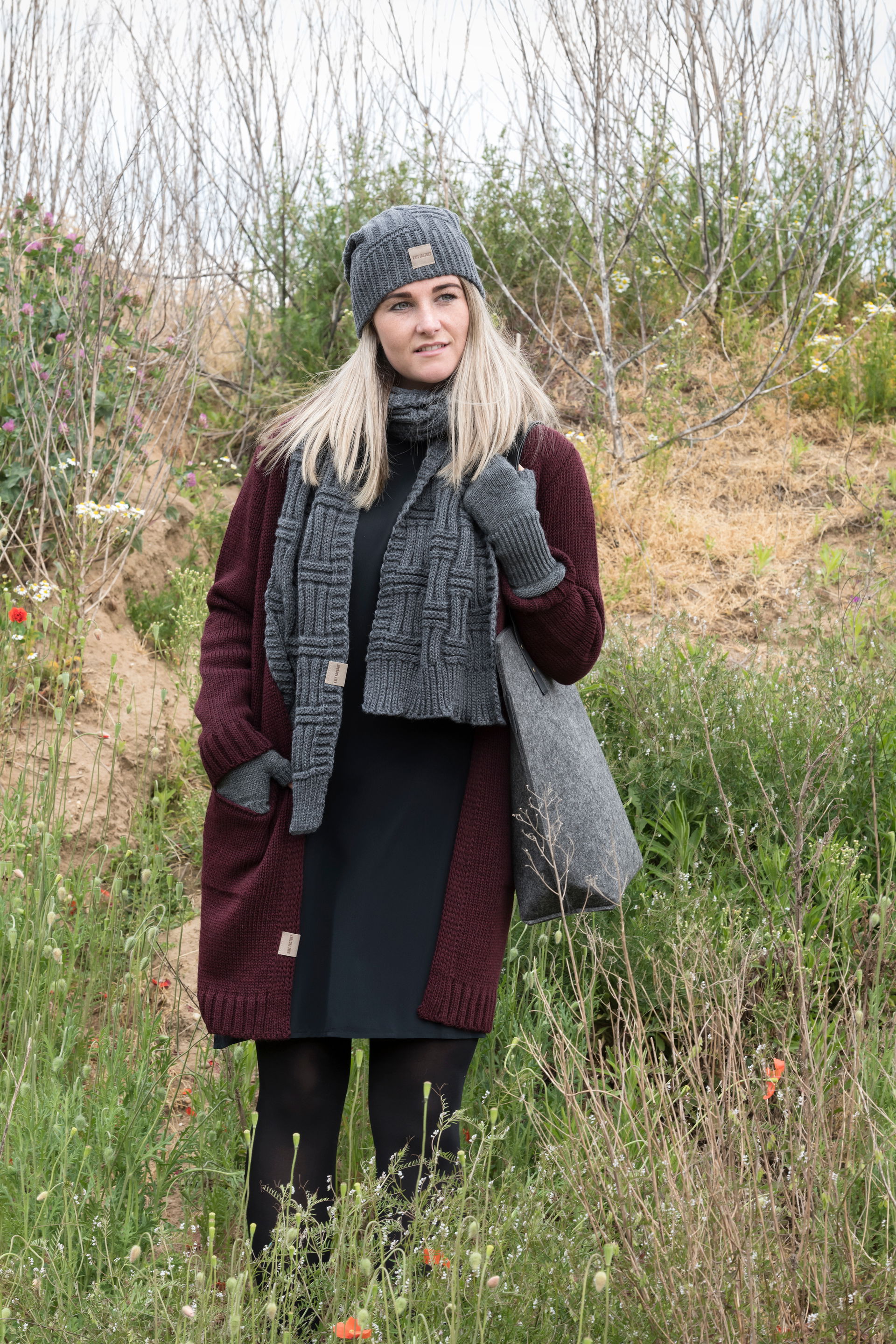 Ruby Gebreid Vest Licht Grijs - 40/42 - Met steekzakken