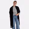 Reese Scarf Black - With loop and fringes